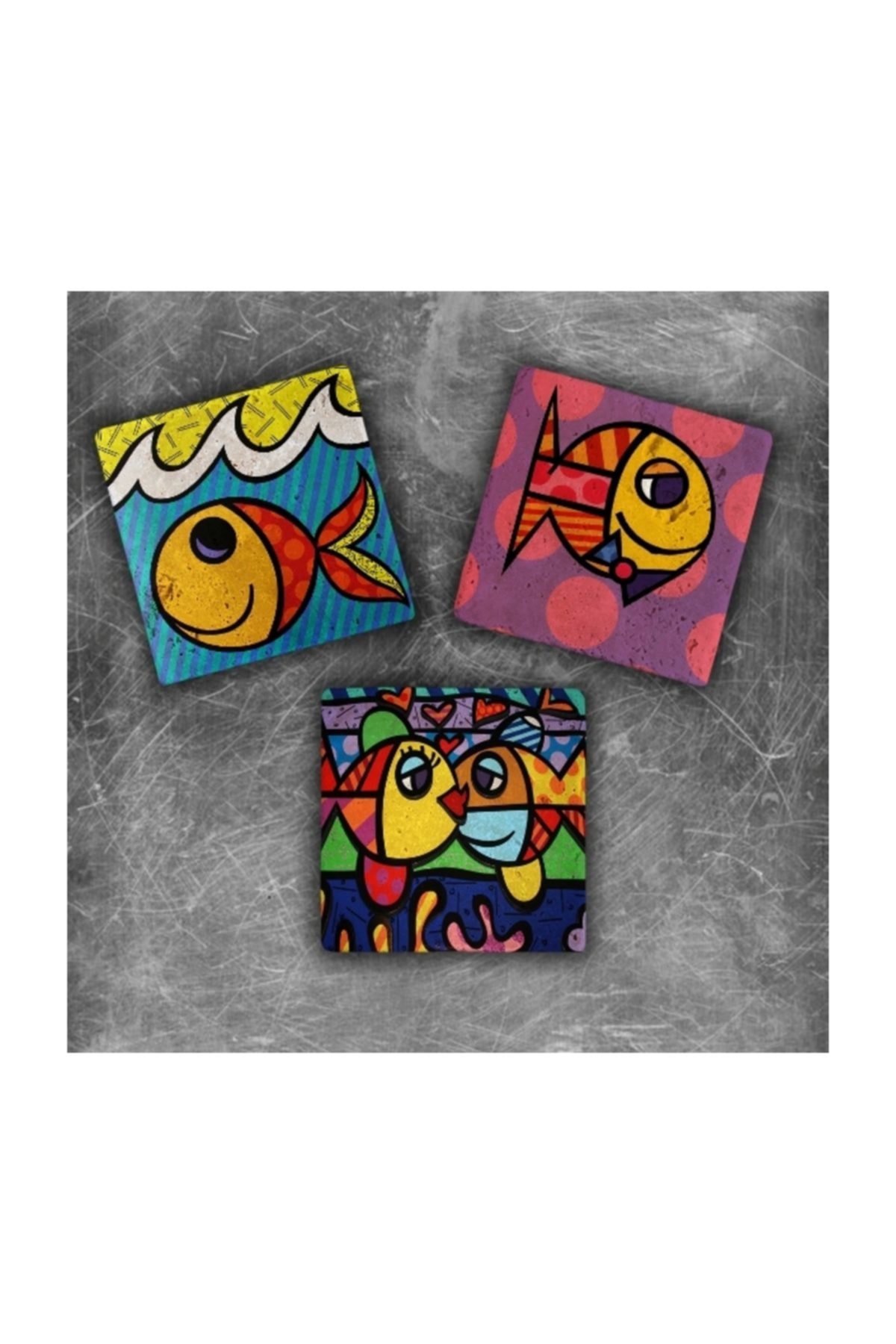 Oscar Stone Decor Doğaltaş Magnet 3 Adet