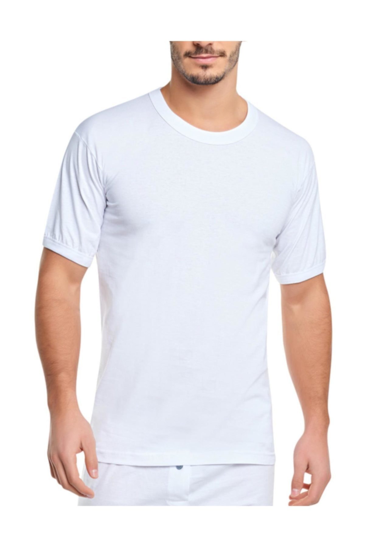 Seher Yıldızı 3'lü Paket Seher 0004 Kolu Bantlı Sıfır Yaka Erkek Fanila