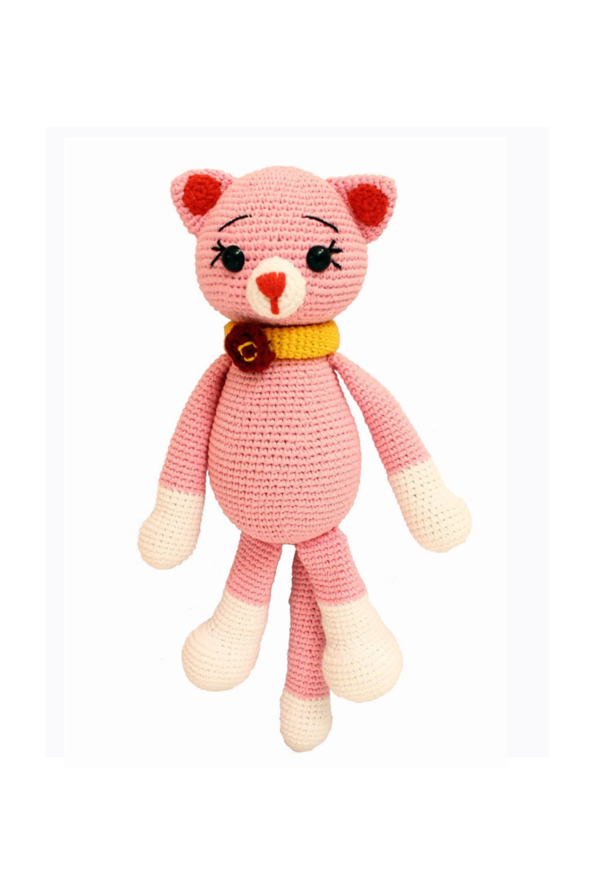 Bilgeden Amigurumi Yıkanabilir Organik El Örgüsü Pembe Kedi