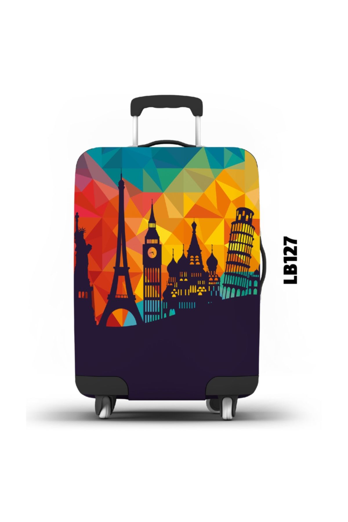 LUGGBAG Desenli Unisex Valiz Kılıfı Lb127 Kabin Boy