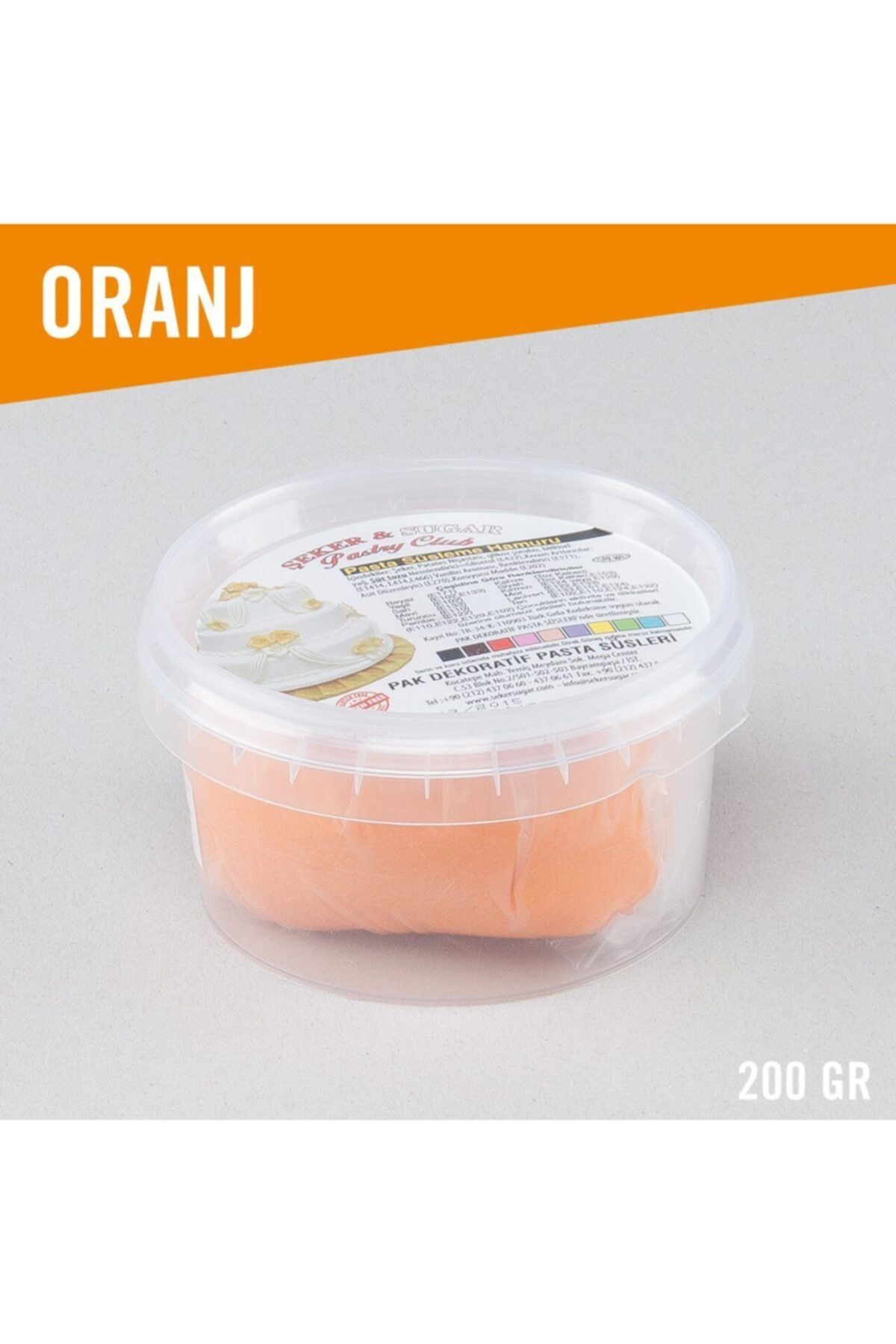 ŞEKER & SUGAR Şeker Sugar Turuncu Renk Şeker Hamuru - 200 Gram