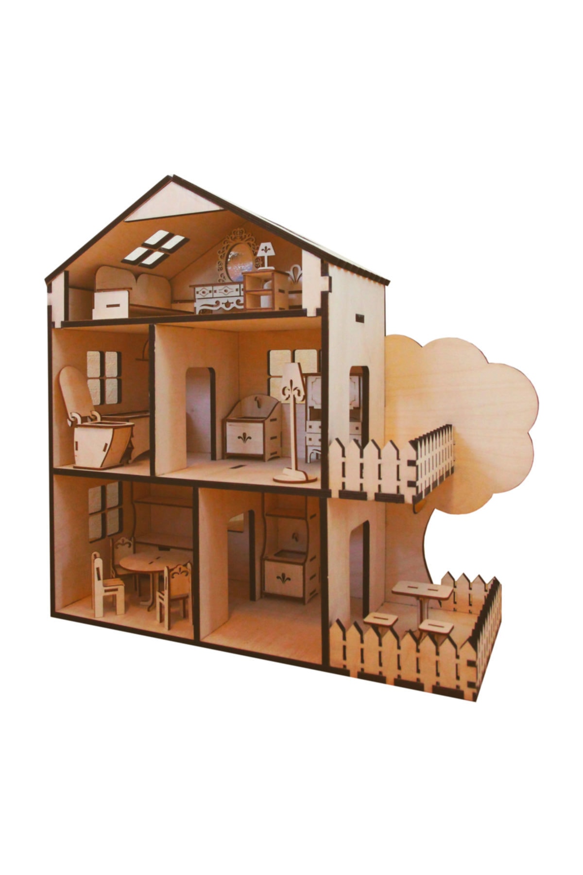 AhşapToys Ahşap Bebek & Oyun Evi