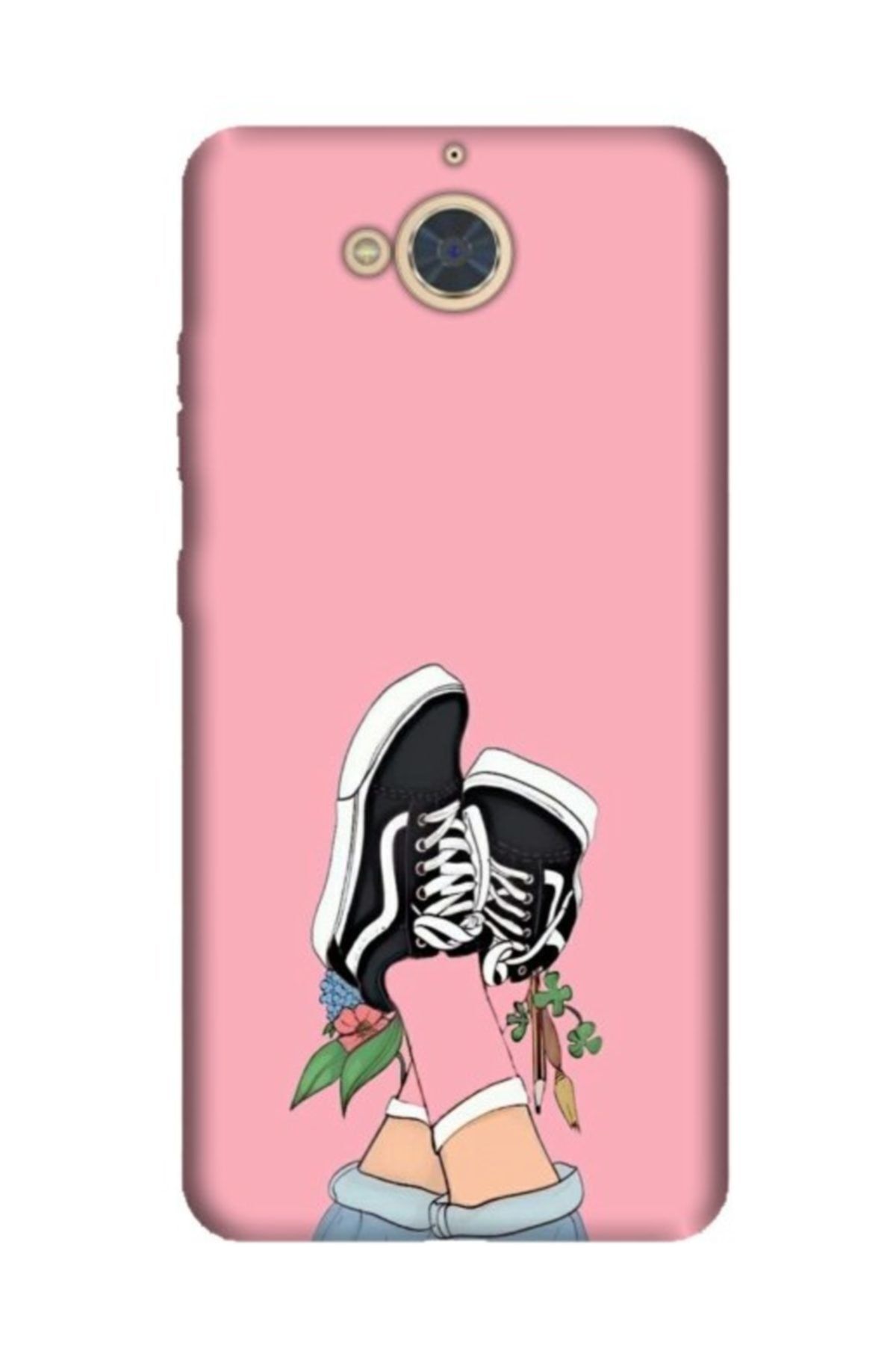 casper via a1 kilif desenli esnek silikon telefon kabi kapak pembe kolej