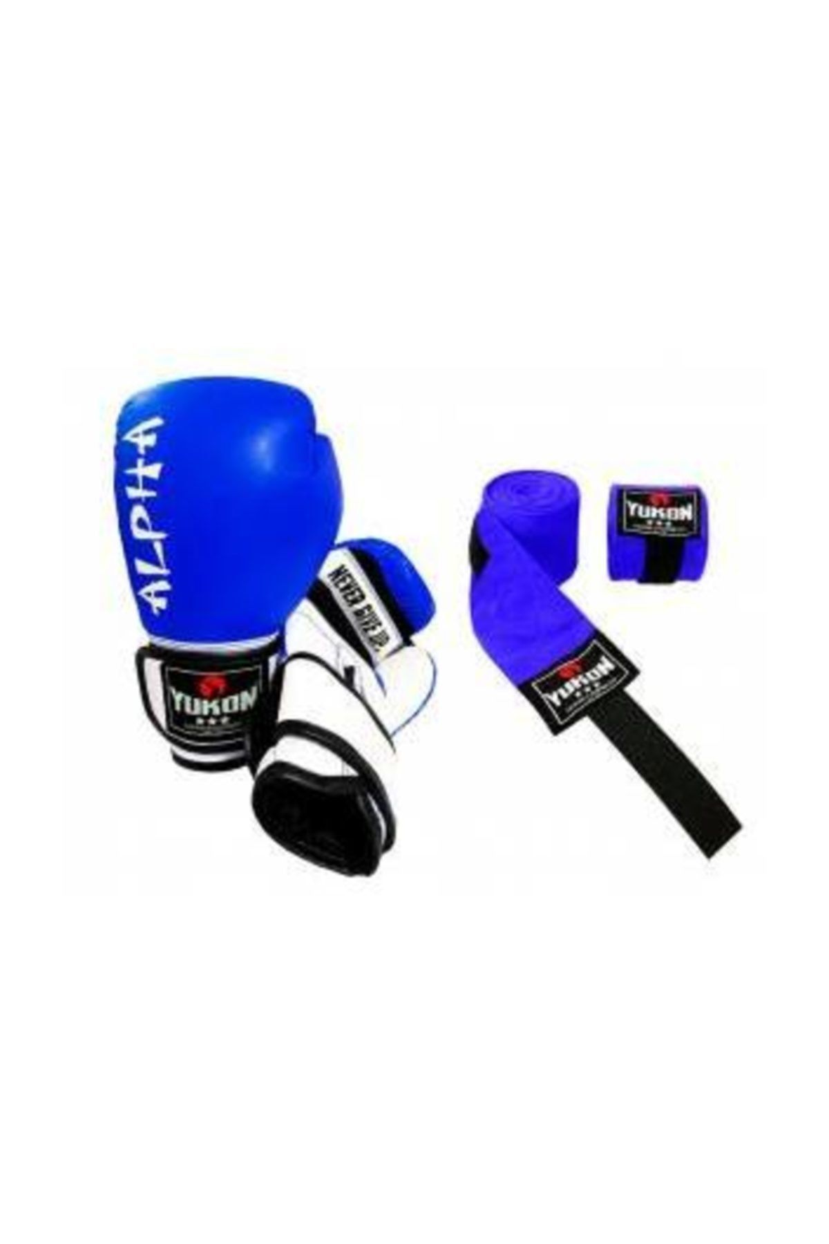 Yukon Alpha Boks Eldiveni Mavi + Boks Bandajı - 2'li Set 4 - 6 - 8 - 10 - 12 Oz