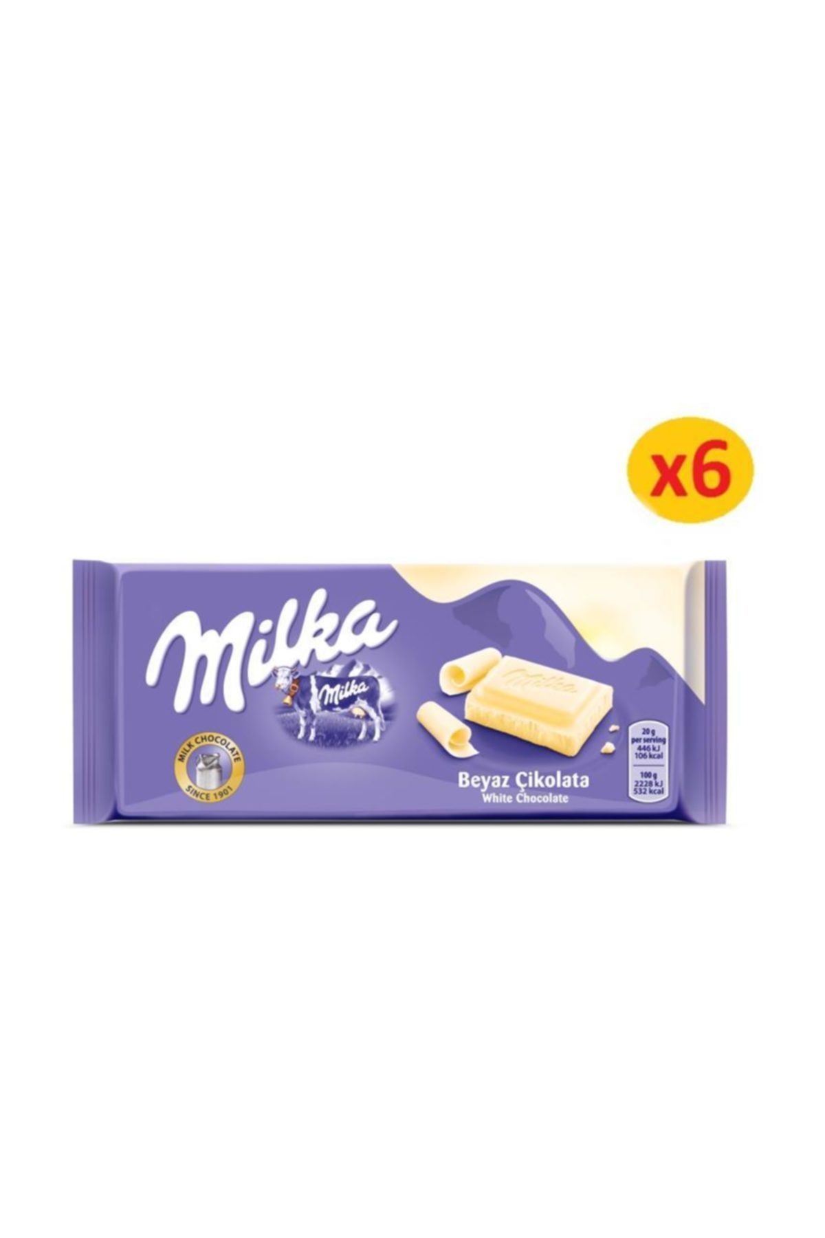 Milka Beyaz Çikolata 80gr - 6 Adet