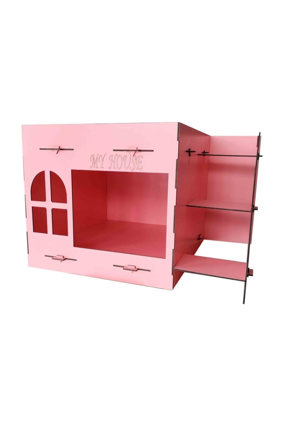 AhşapToys Özel Tasarım Ahşap 2 Katlı Kedi Evi
