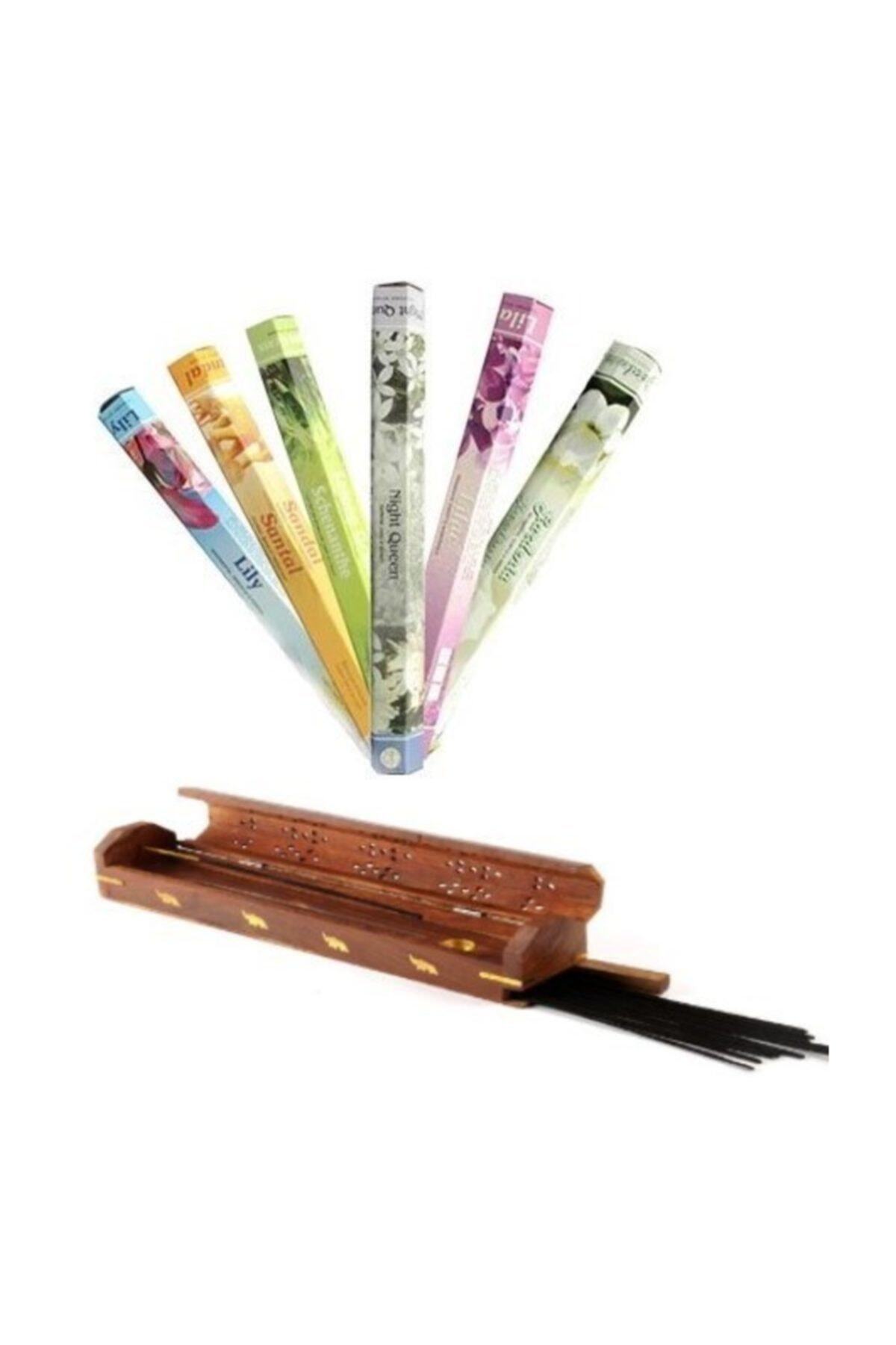 RoseRoi Tütsü 120 Adet ( 6 Paket ) Tütsü Çubuğu Ve Tütsü Tabutu Hediyeli Set