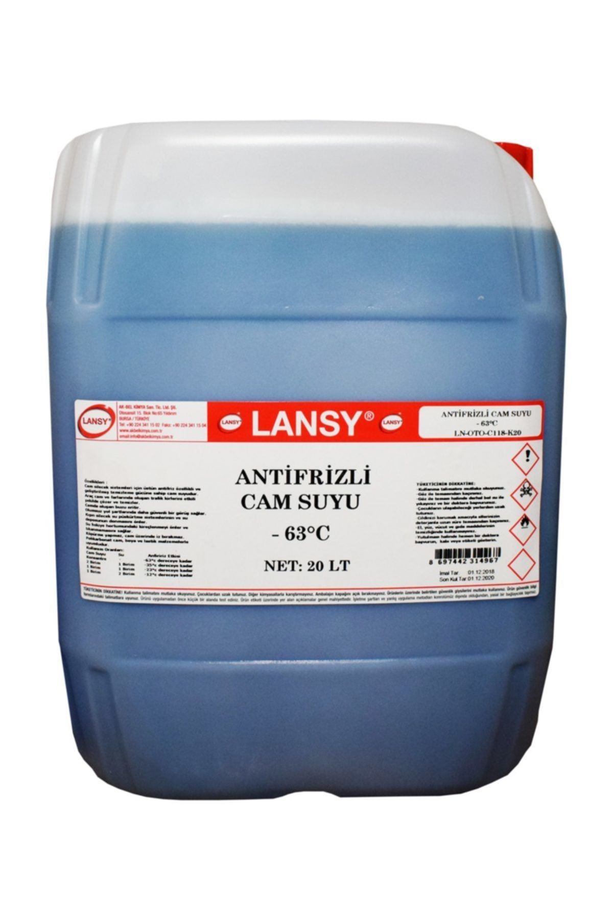 lansy Antifrizli Cam Suyu -63 Derece 20 l