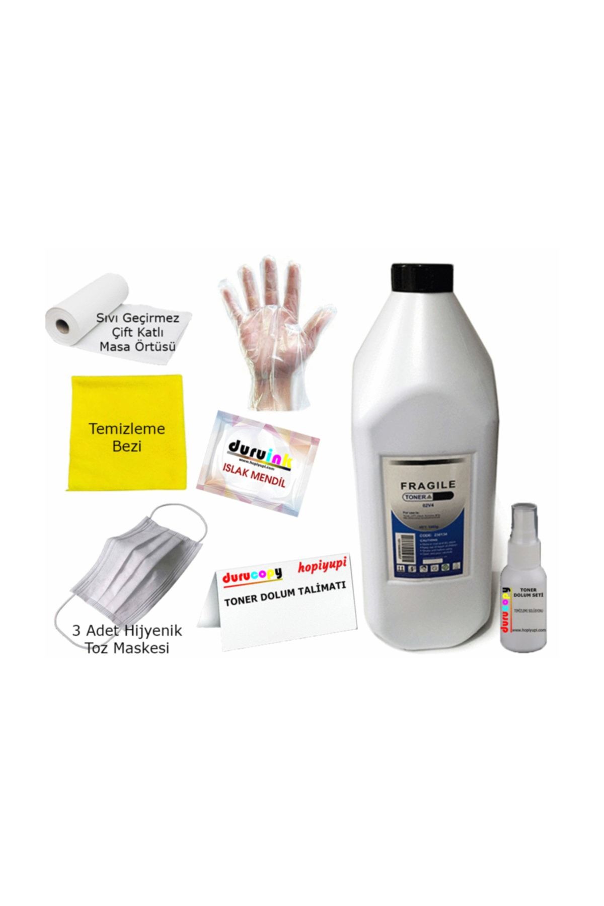 Duruink Hp 85a Ce285a P1102 Toner Tozu Dolum Seti 1000 gr 1 kg Kartuş Uyumlu Hediyeli