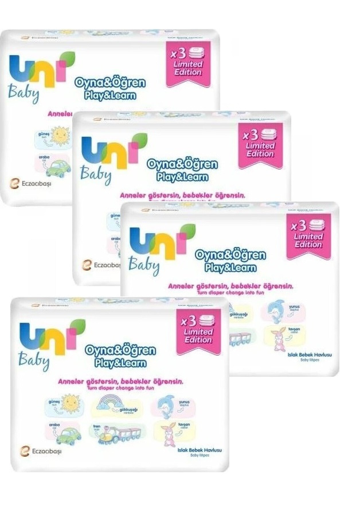 Uni Baby Alkol Ve Paraben Içermeyen Islak Havlu 3 Lü 4 Adet