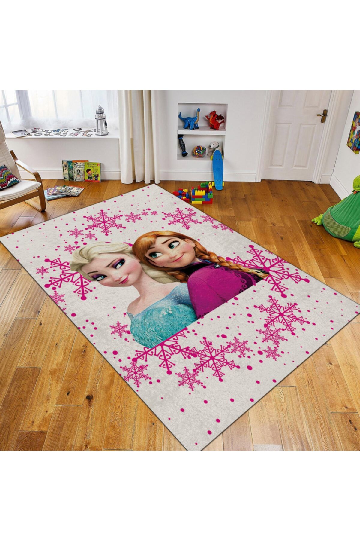 System Ev Dekorasyon Elsa Anna Figürlü Çocuk Odası Halısı