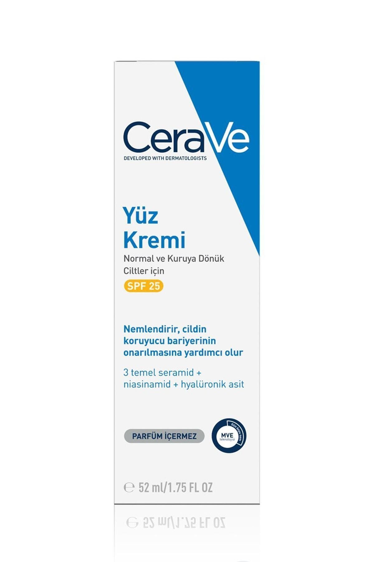 CeraVe Nemlendirici Yüz Kremi Normal Ve Kuru Ciltler Güneş Koruması Içeren 52 ml
