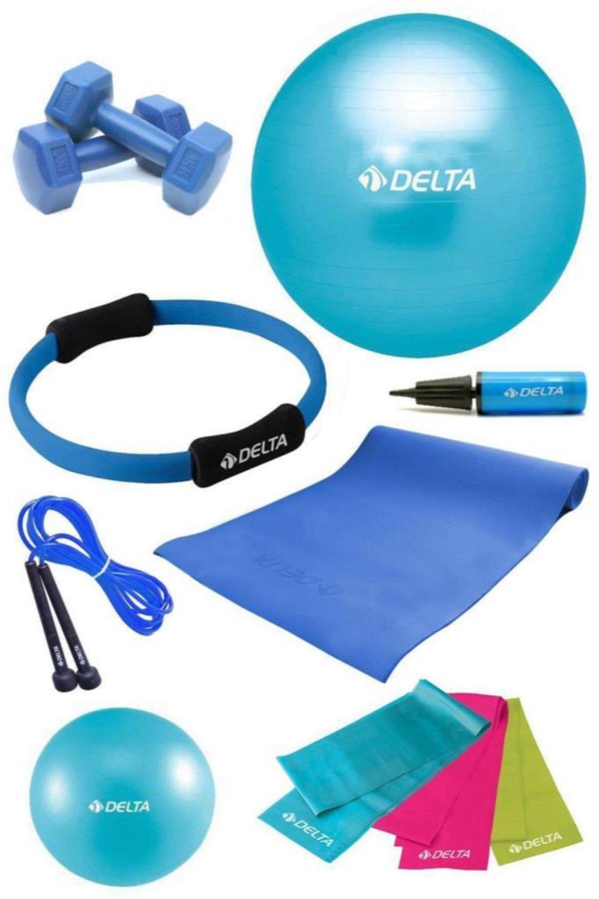 Delta 4 MM Minderli PTS Turkuaz Full Pilates Seti ( 55 cm - 20 cm )