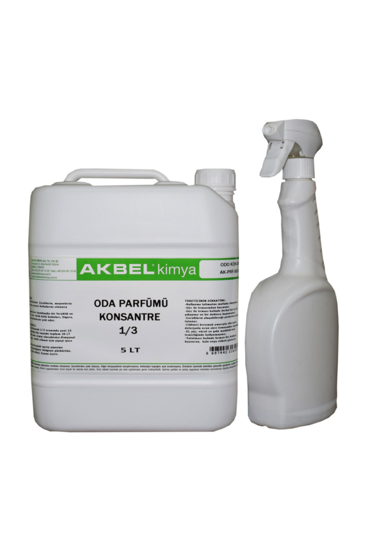 akbel Oda Parfümü Konsantre 5 Lt+uygulama Spreyi