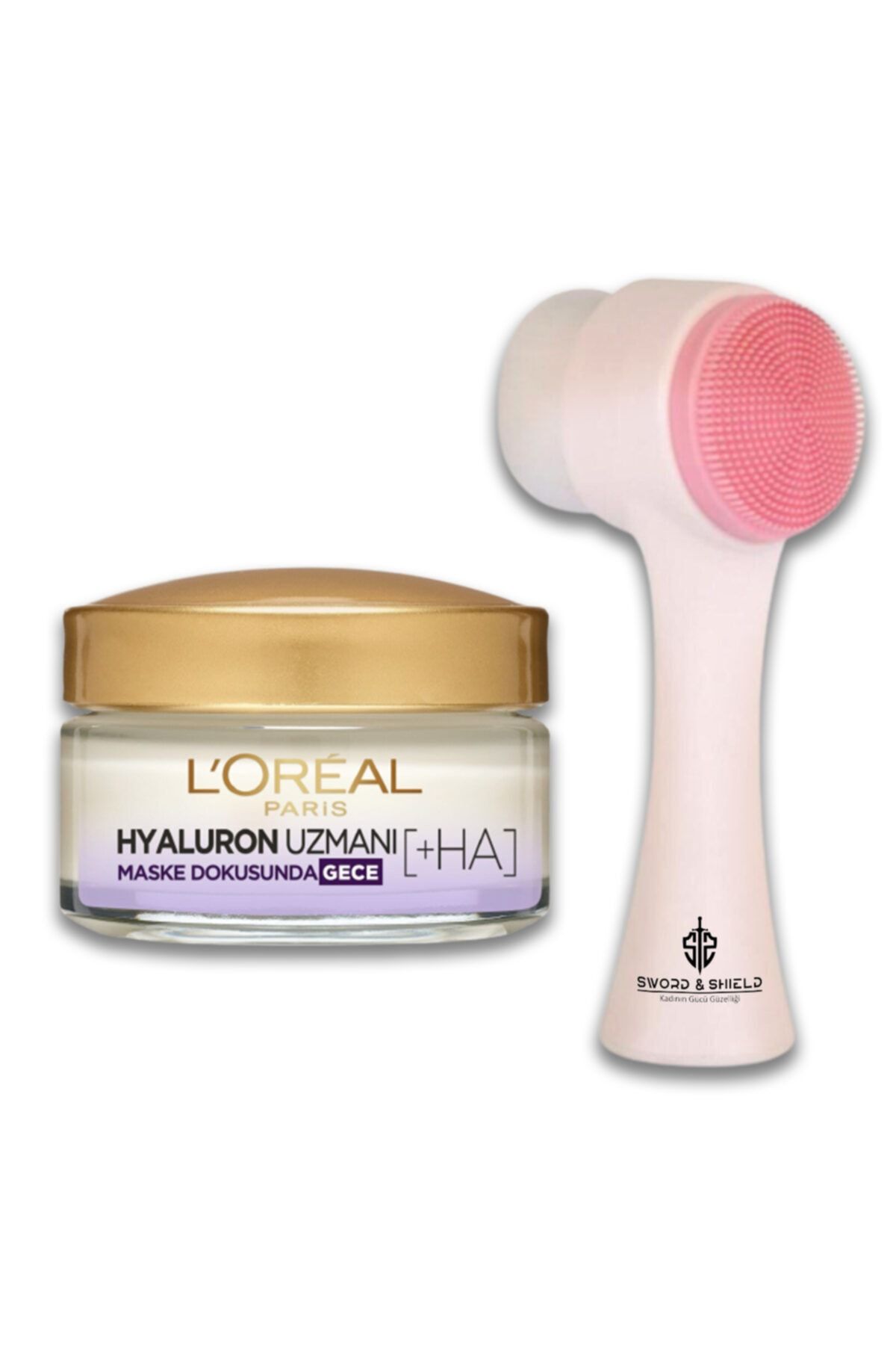 Sword & Shield Cilt Temizleme Fırçası & L'oréal Paris Hyaluron Uzmanı Gece