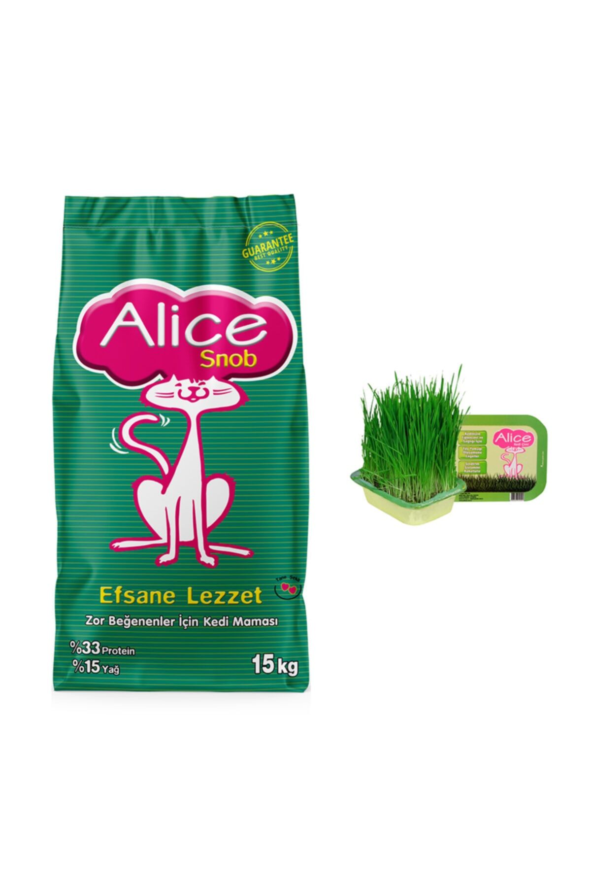 Alice Snob Kuru Kedi Maması 15 Kg + Kedi Çimi Hediyeli