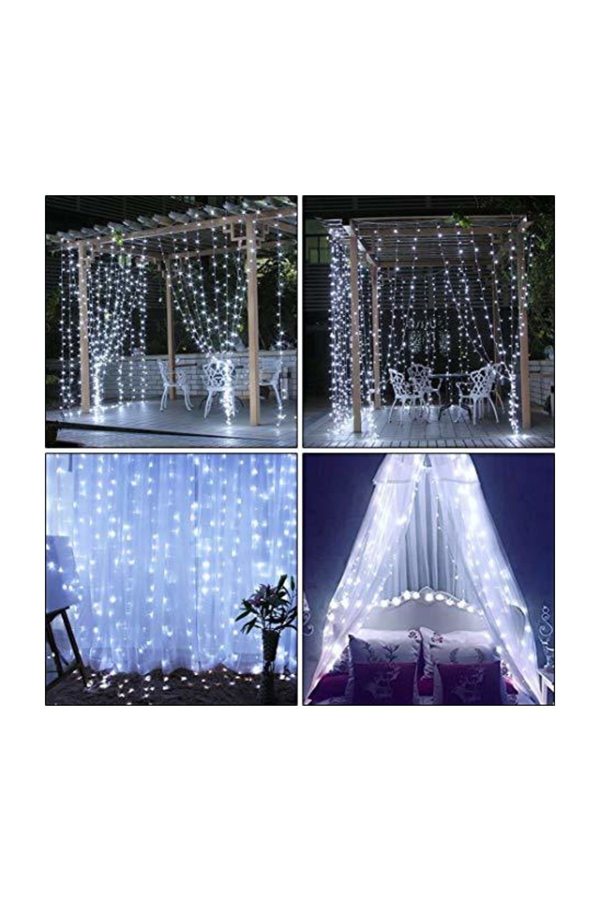 Magic Hobby Perde Led 2x2 Metre Beyaz  - 320 Ledli 16 saçaklı