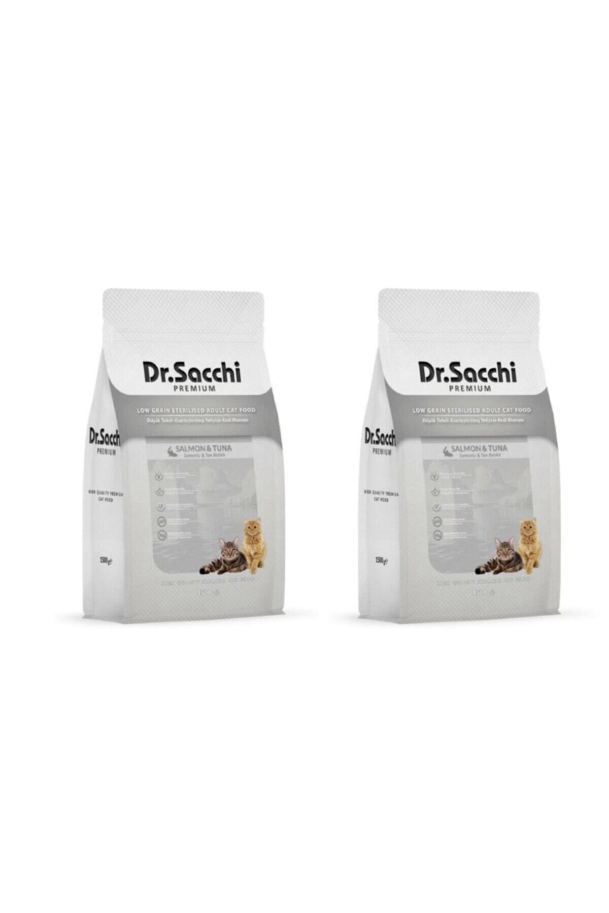 Dr. Sacchi Premium Somon Düşük Tahıl Kısır Kedi Mama 1,5 kg - 2 Adet