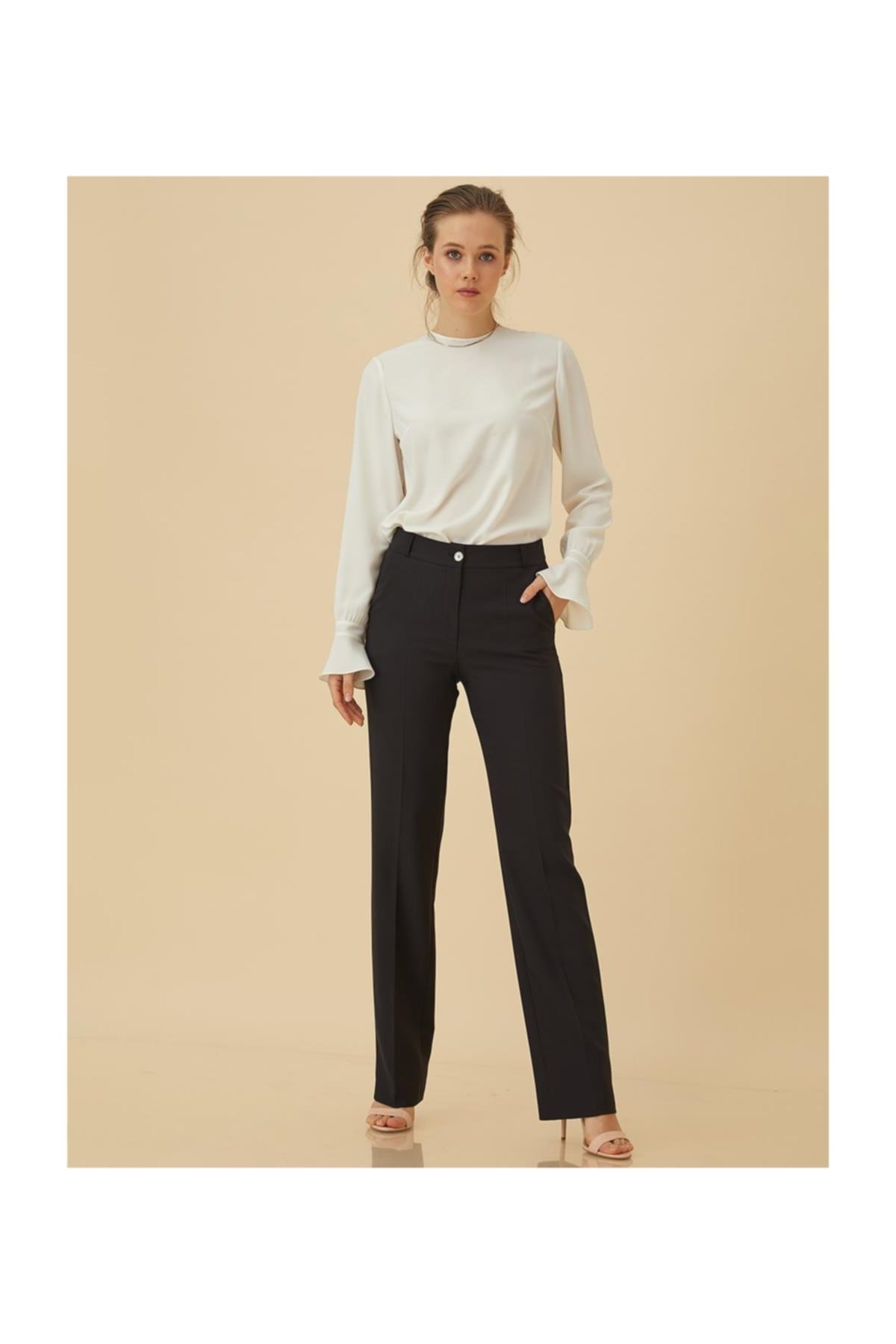 Kayra Basic Boru Paça Pantolon Siyah Sz 19502