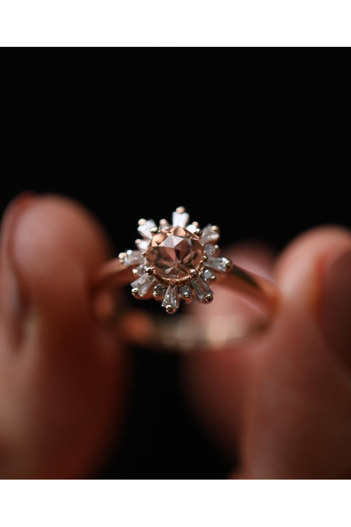 Reis Kuyumculuk Kadın The Morganite Beyaz Altın Yüzük T1528.