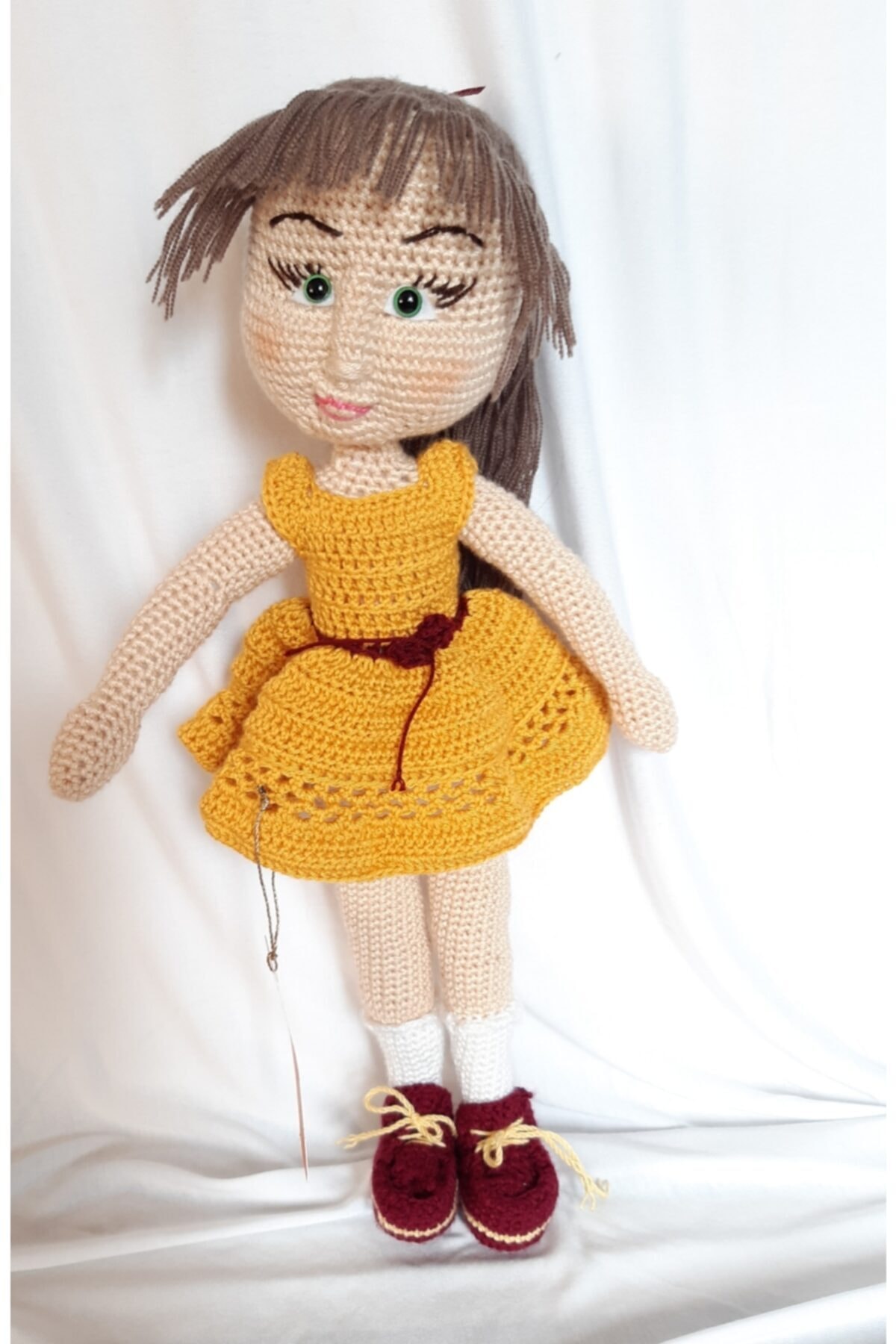 BY GAGA Amigurumi Organik Örgü Oyuncak Tombiş Kız Bebek