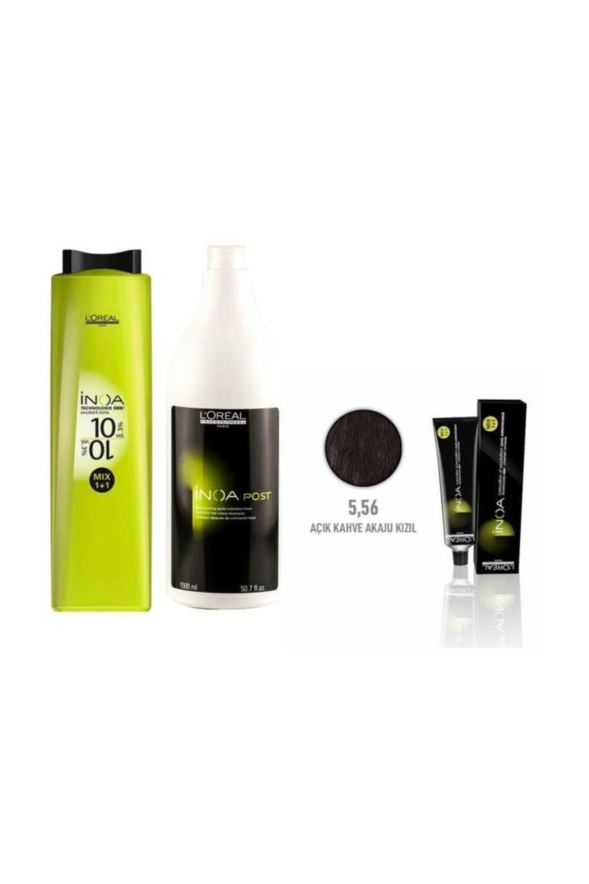 L'oreal Professionnel Loreal Inoa Krem Oksidan 10 Vol. %3 1000 Ml+post Boyalı Saç Şampuanı 1500 Ml+saç Boyası 5,56