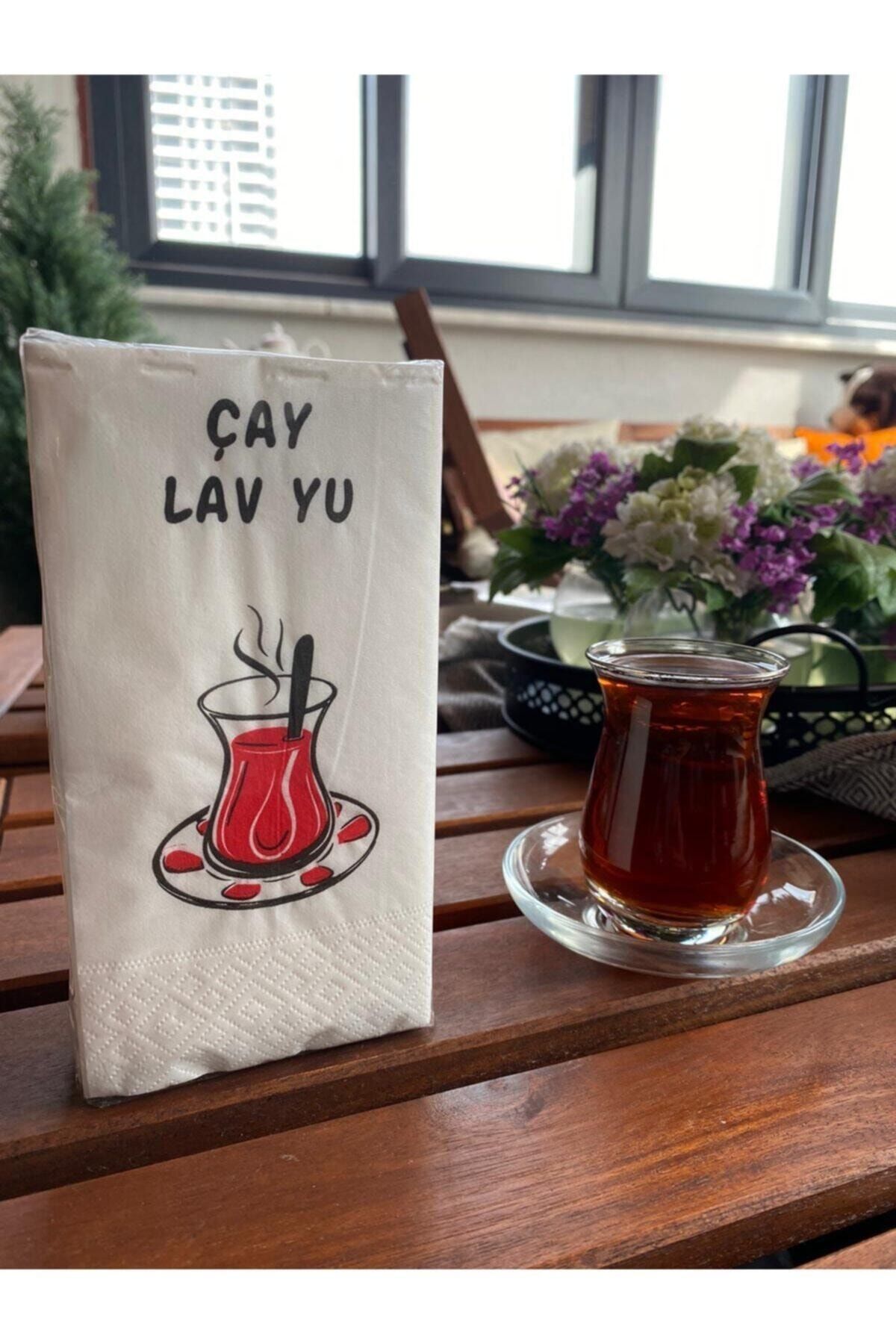 Evedair Konuşan Mottolu Peçete 20'li - Çay Lav Yu