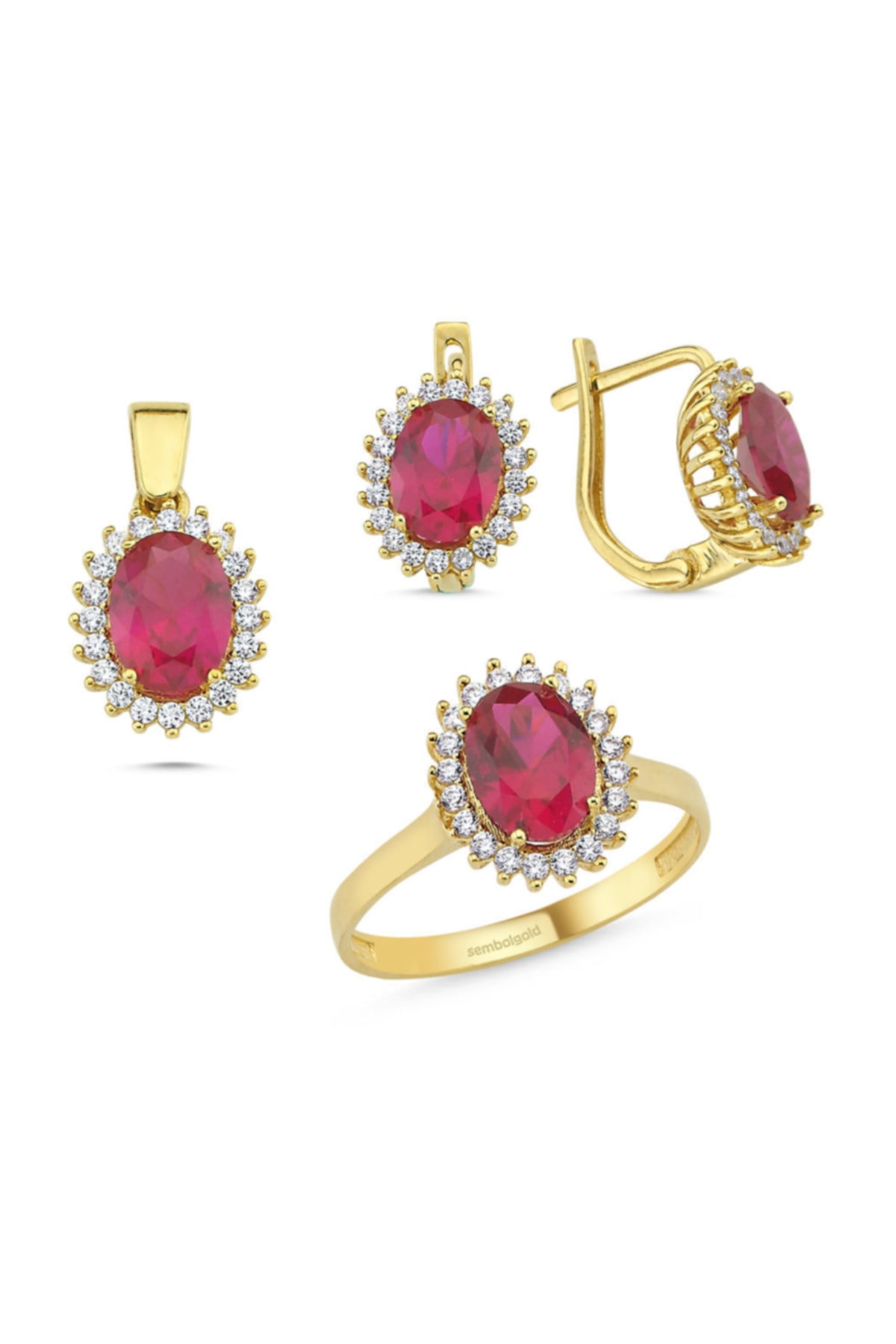Sembol Gold Ruby Altın Anturaj Set Takım