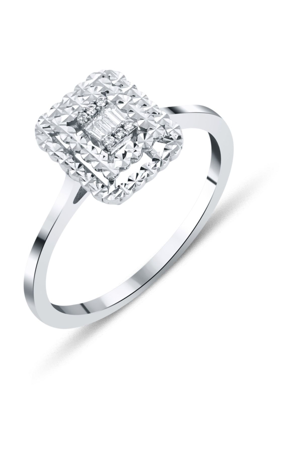 Ejed Diamond 0.06 Karat Baget Pırlanta Kadın Yüzük
