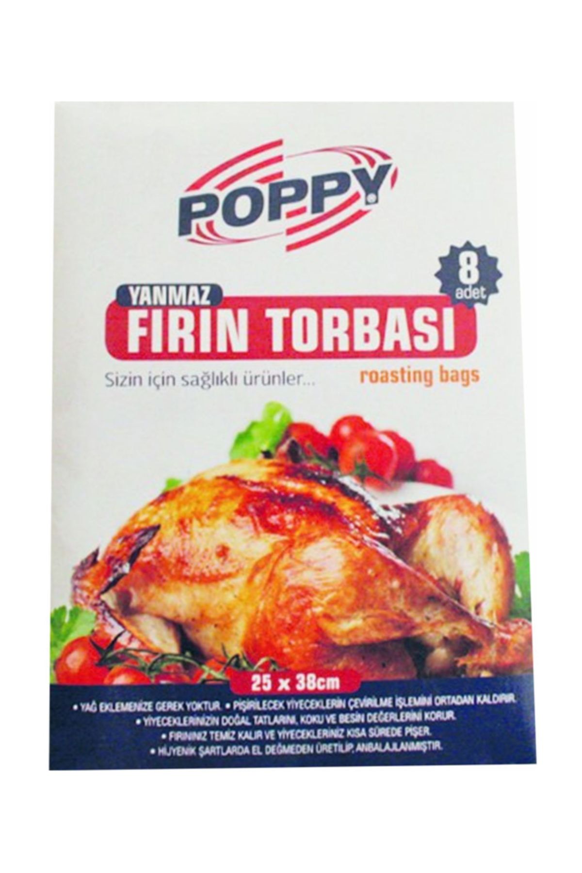 Poppy Yanmaz Fırın Torbası 8'li X 6 Paket 48'li