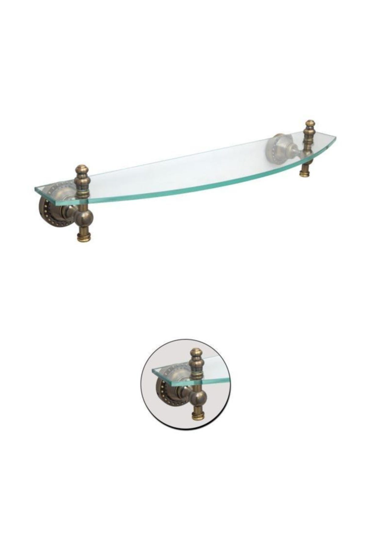 Maya Ottoman Antique Cam Etejer 50 cm %100 Pirinç
