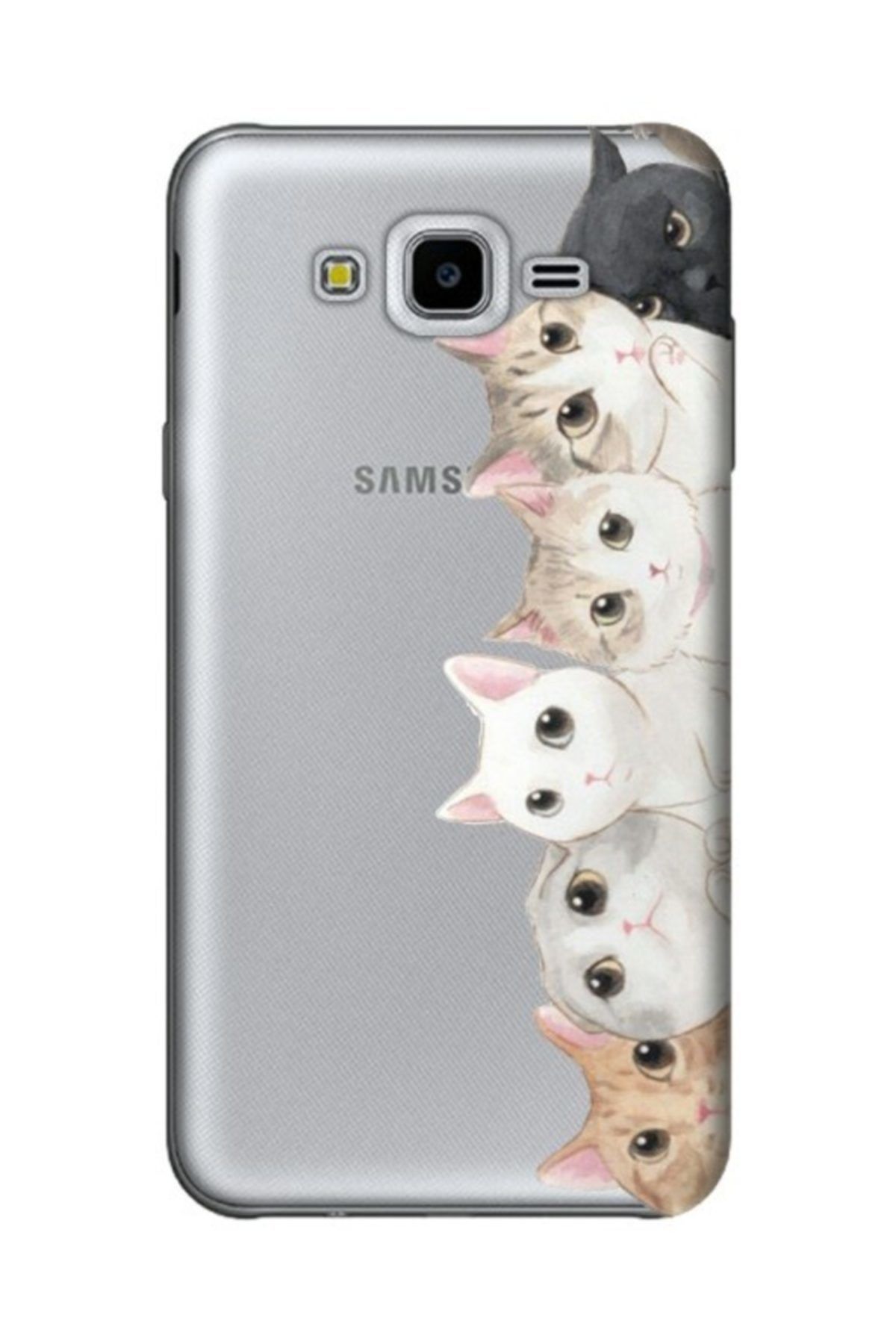 samsung galaxy j2 kilif desenli resimli hd silikon telefon kabi kapak pisi pisi kedi