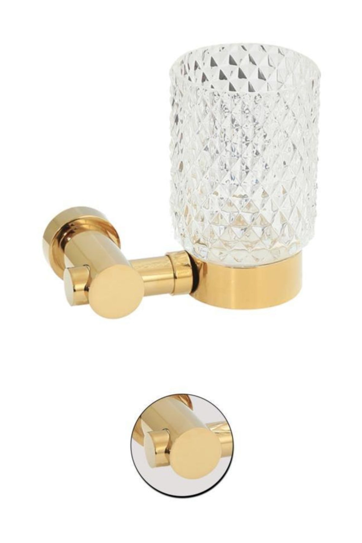 Maya Utopic Pvd Gold Montajlı Diş Fırçalık Buzlu Cam %100 Pirinç