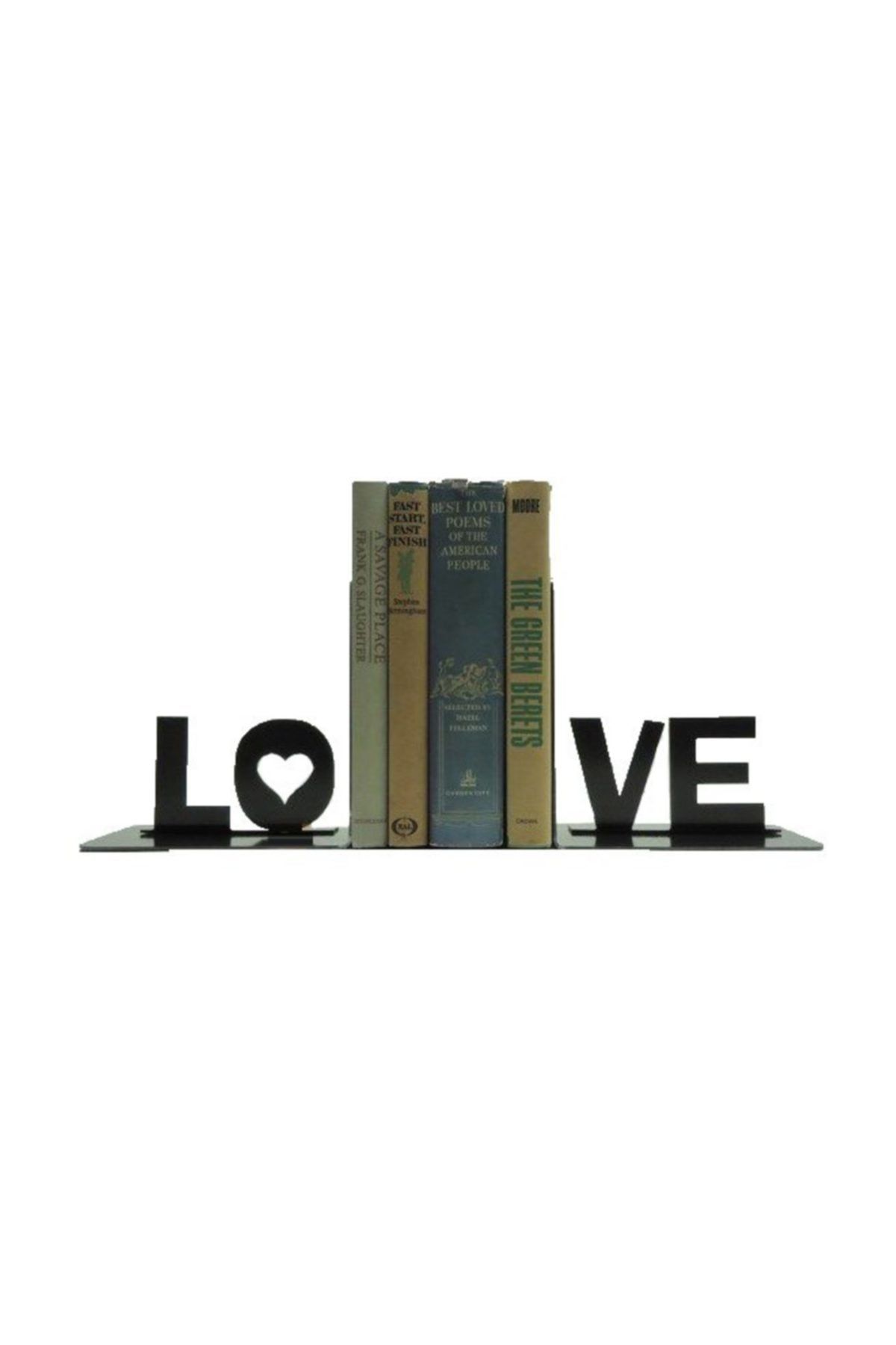 Simge Yapı Dekorasyon Love Figürlü Dekoratif Metal Kitap Tutucu, Kitap Desteği
