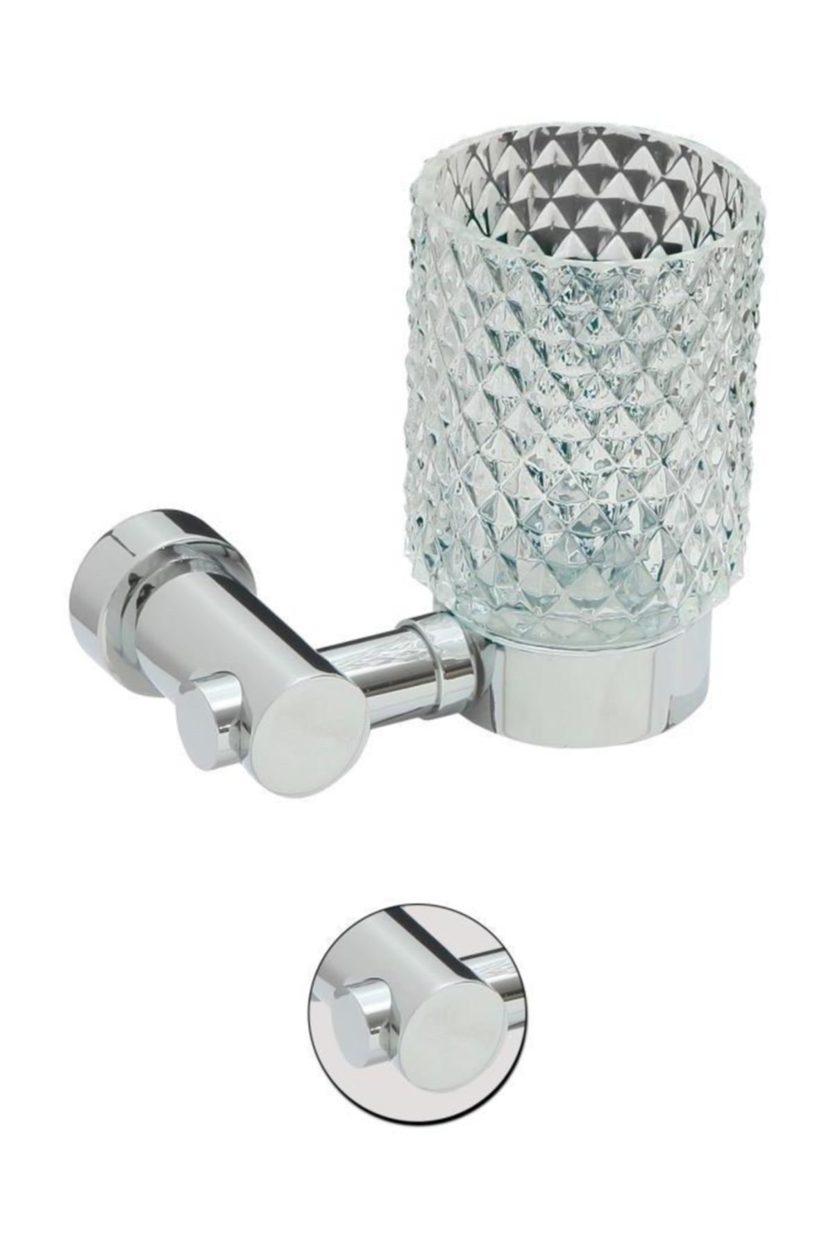 Maya Utopic Chrome Montajlı Diş Fırçalık Buzlu Cam