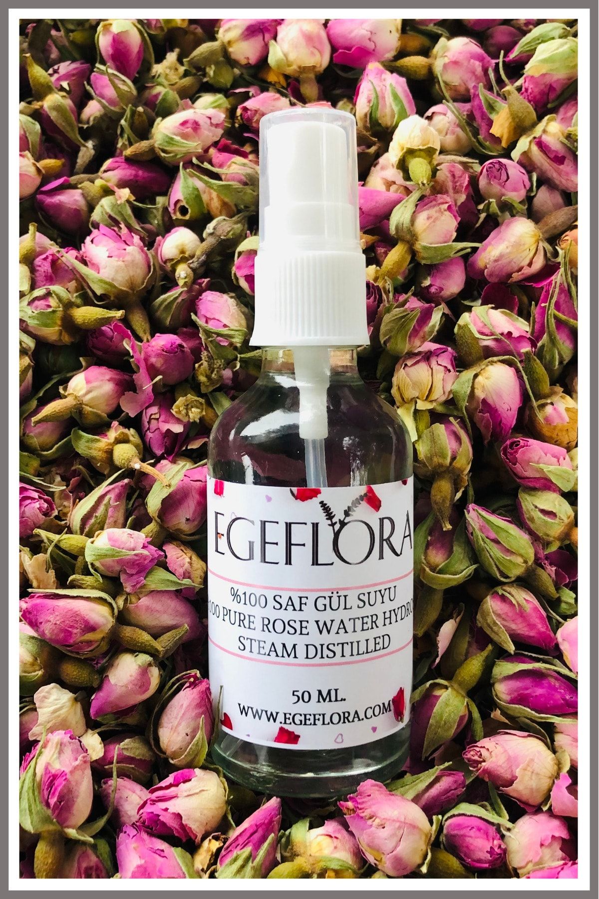 Egeflora Gül Suyu %100 Saf Yağlı 50 ml.