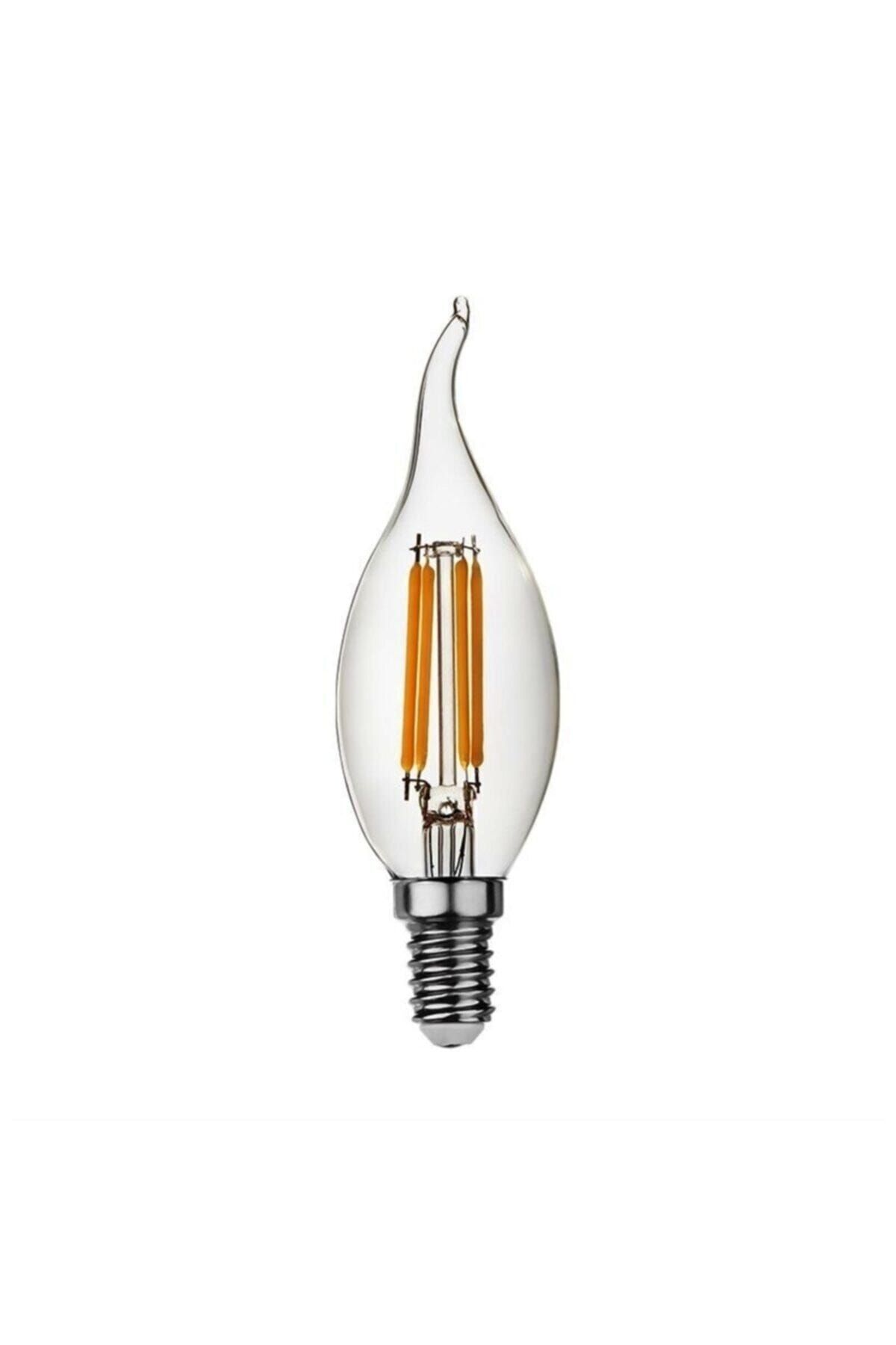 DIGERUI Heka Erd94 Kıvrık Mum Edison Flamanlı Rustik Led Ampul 6 Watt