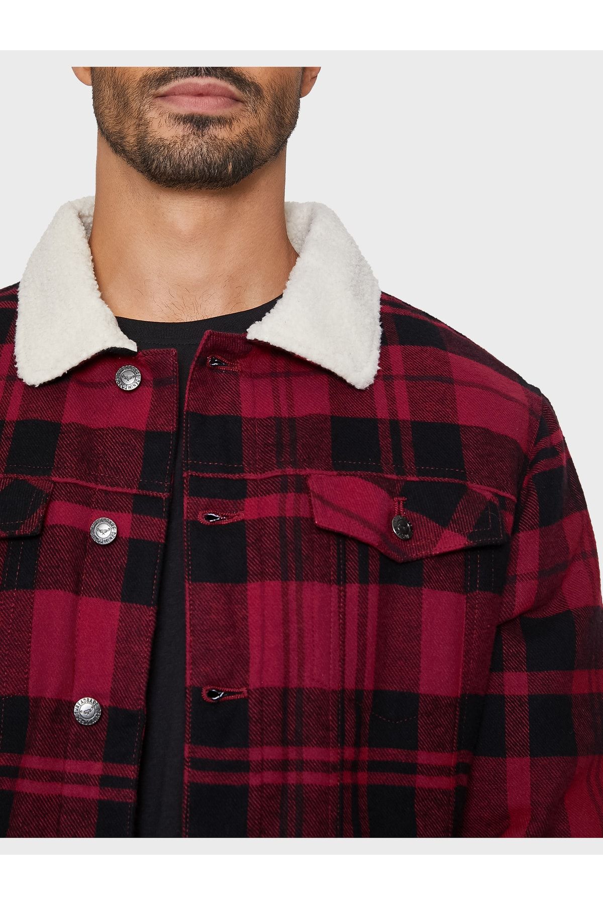Levi's men's sherpa trucker jacket red tibetan plaid shop