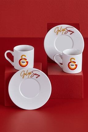 N3476 Galatasaray Lisanslı El Yazılı 2'li Porselen Kahve Fincan Takımı Image 0