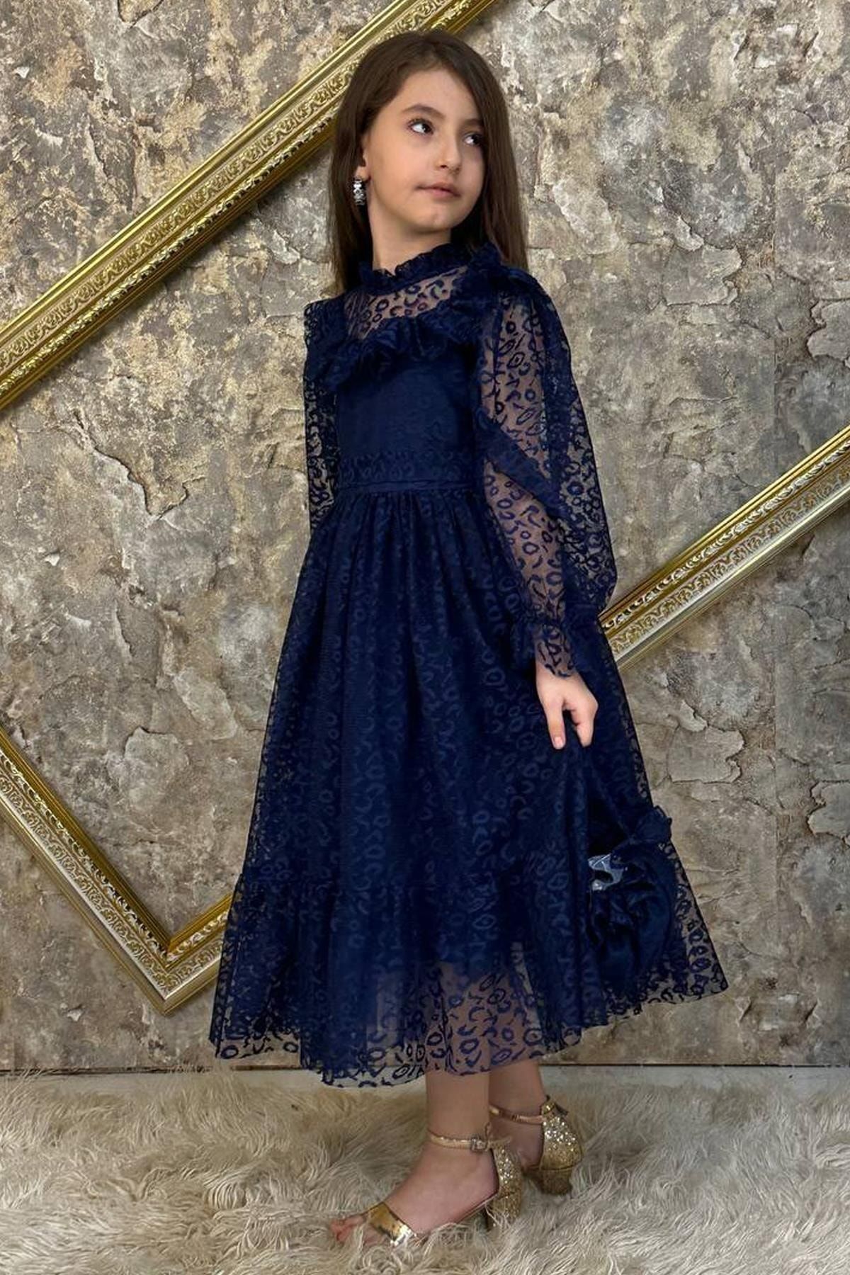 Dark blue dress girls store