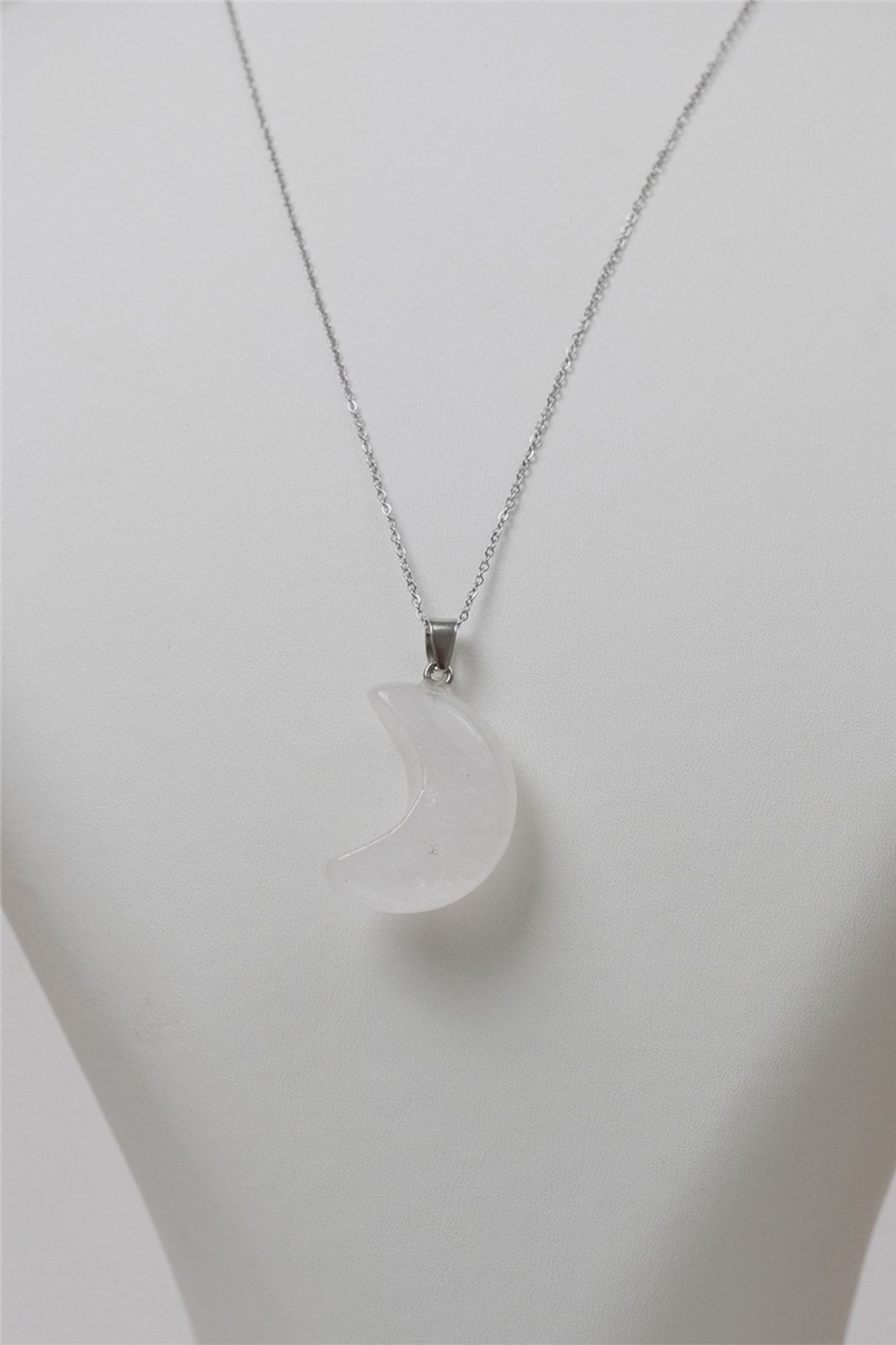 Moon shaped deals crystal necklace