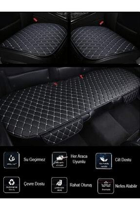 Citroen Berlingo Multispace 2008 ve Sonrası Takım Koltuk Minderi Siyah Deri Beyaz Dikişli Image 0