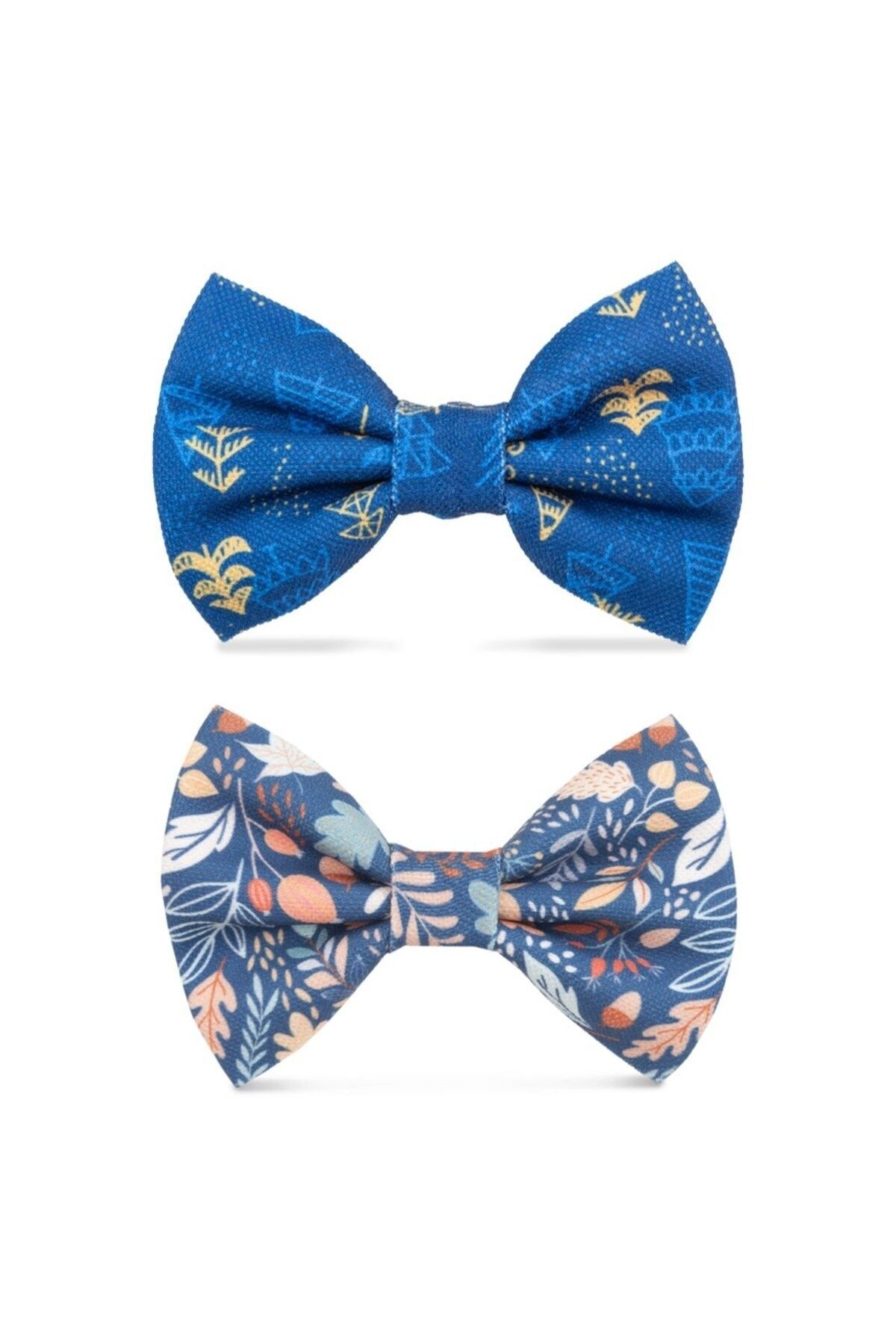 Lusi Doog Navy Blue and Autumn Themed Dog Bow Tie Set of 2 Trendyol