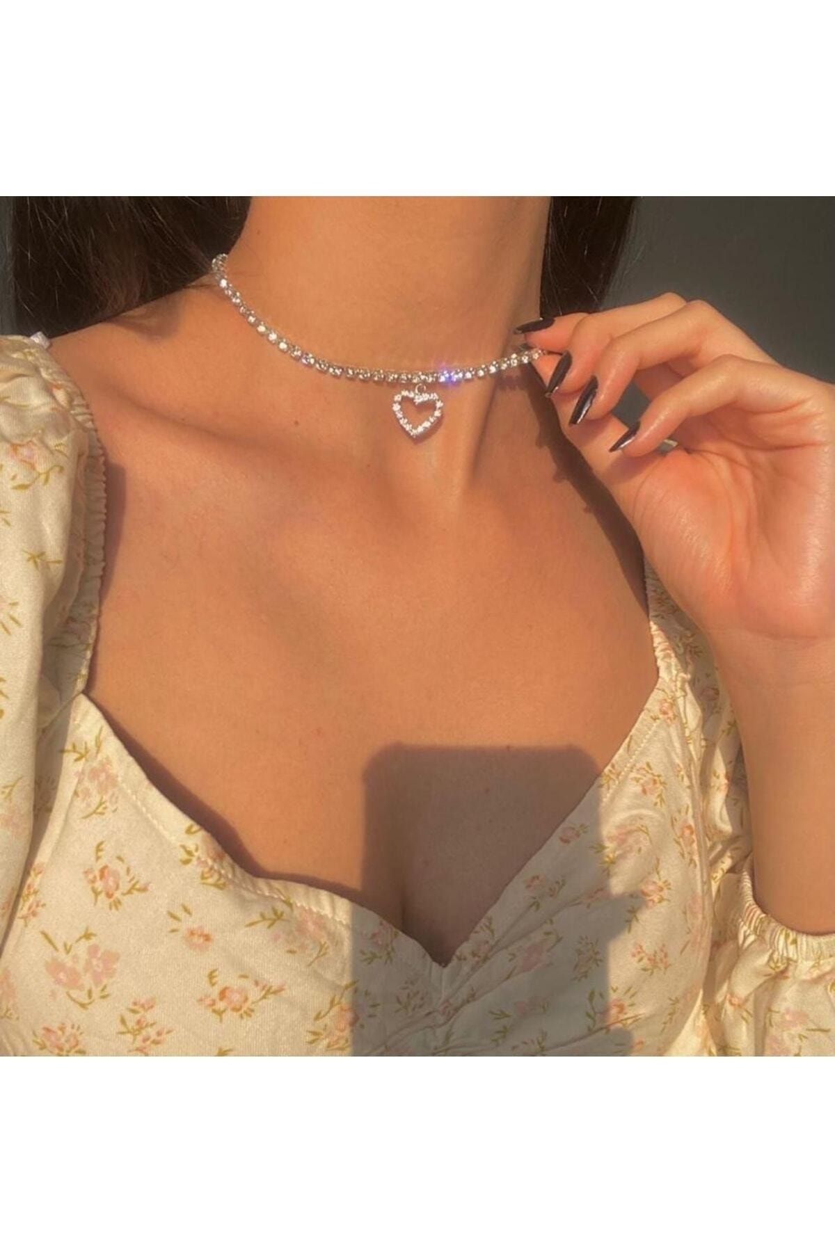 Swarovski heart choker cheap