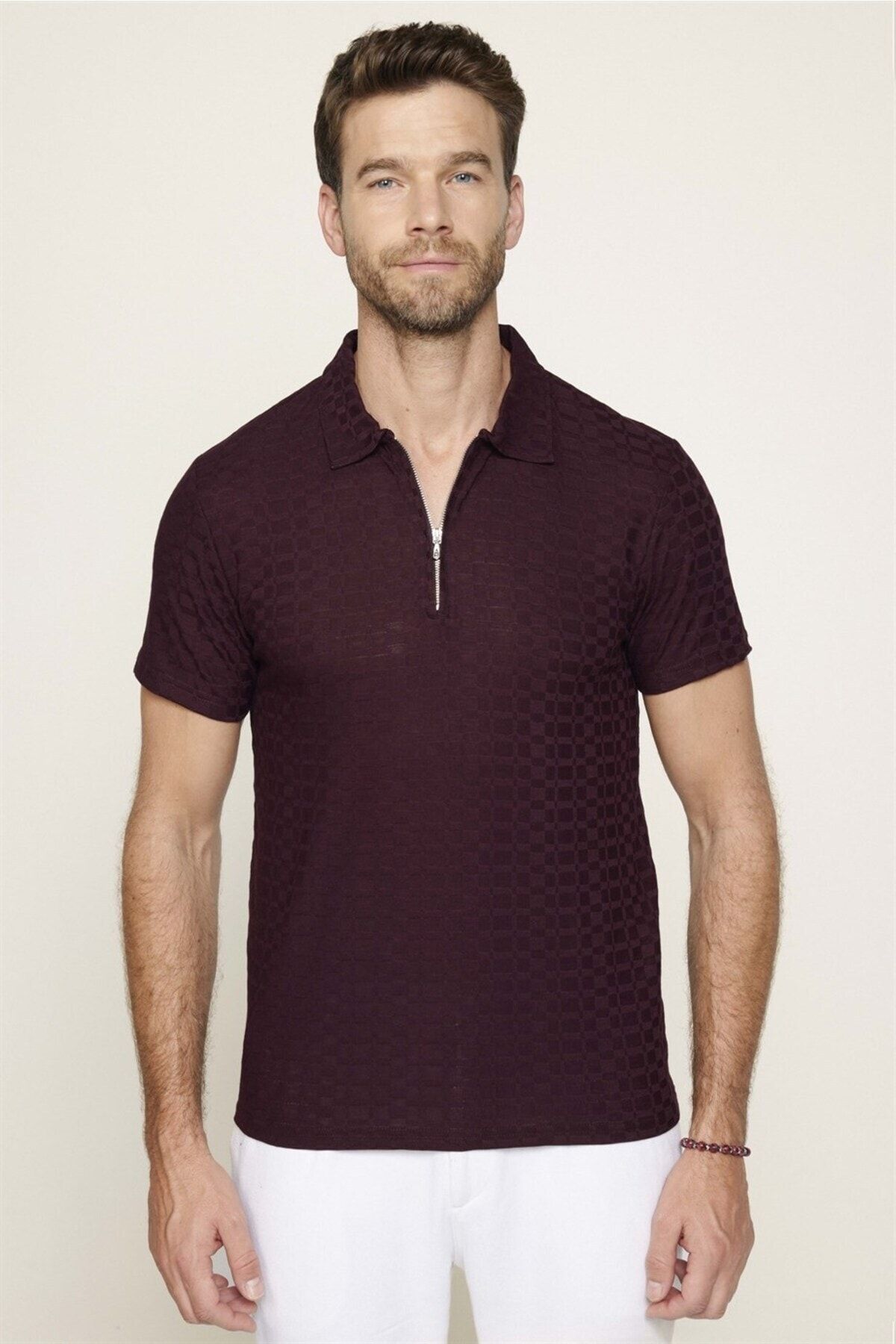 Plum top polo neck