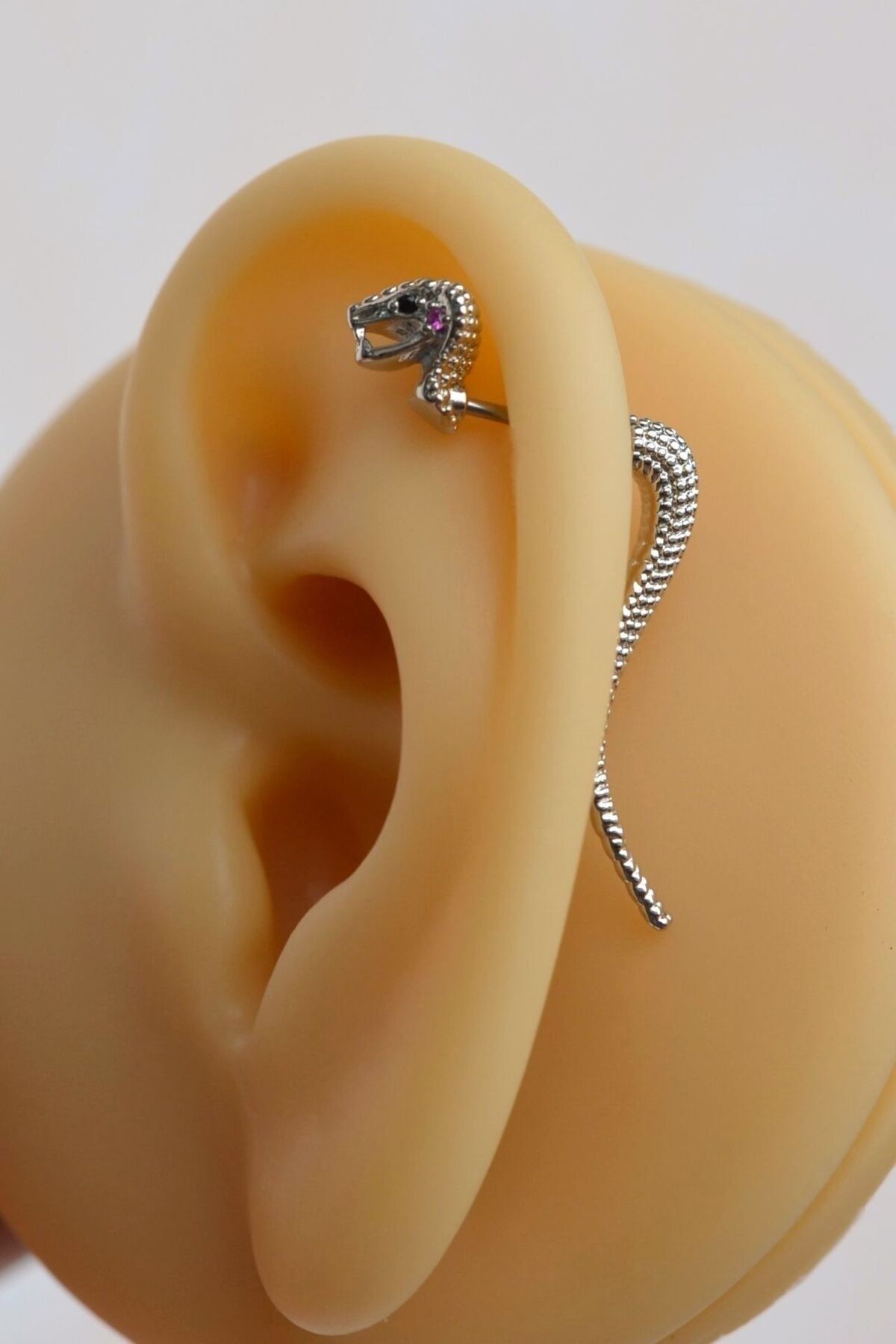 Snake top helix earring