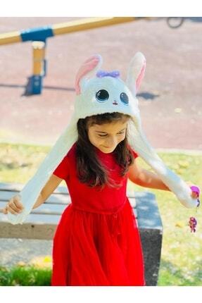 Kulakları Hareket Eden Peluş Tavşan Şapka (IŞIKLI) Çocukların Severek Oynadığı Işıklı Bere Hediyelik Image 0