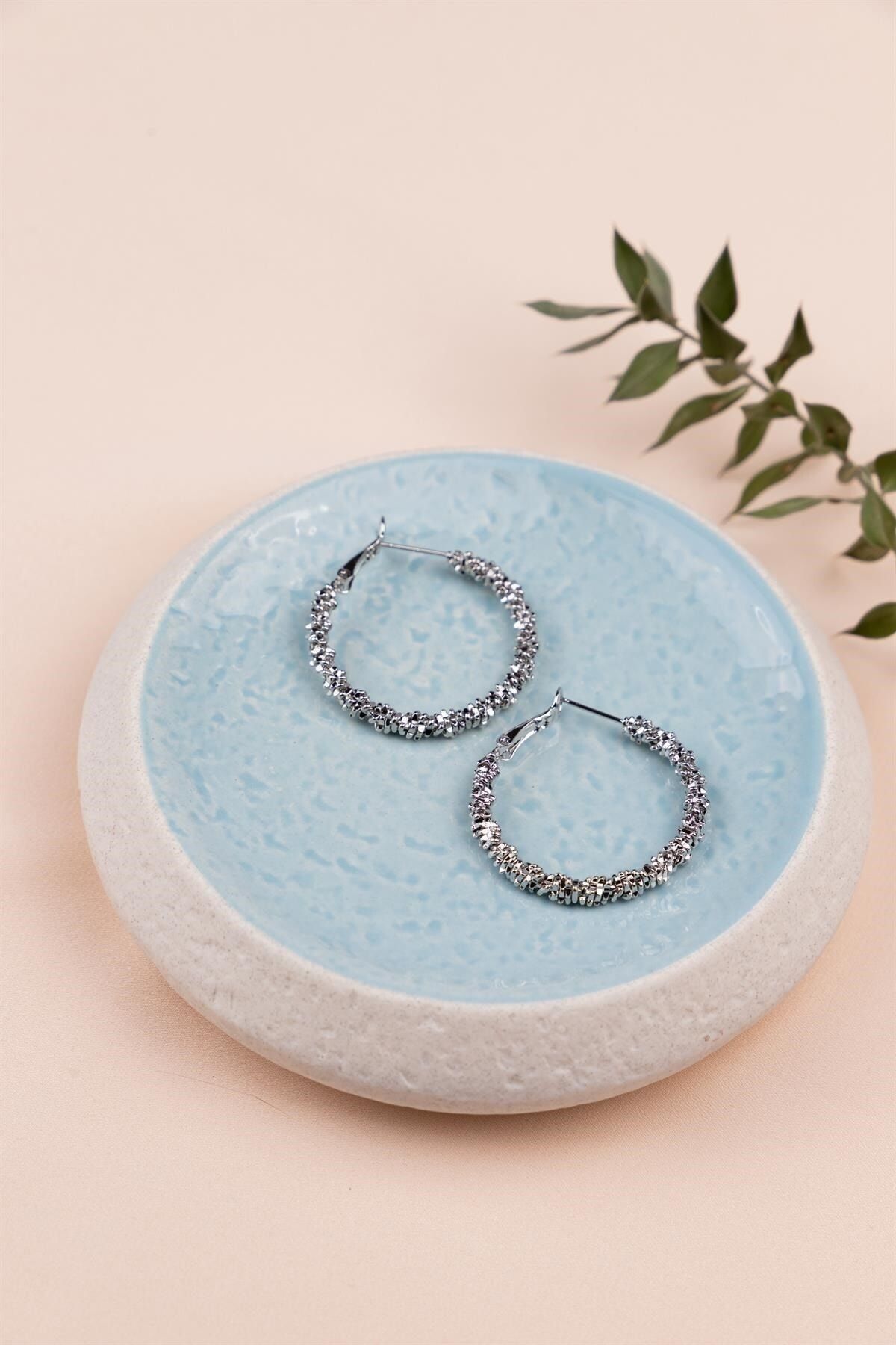 3cm silver store hoop earrings