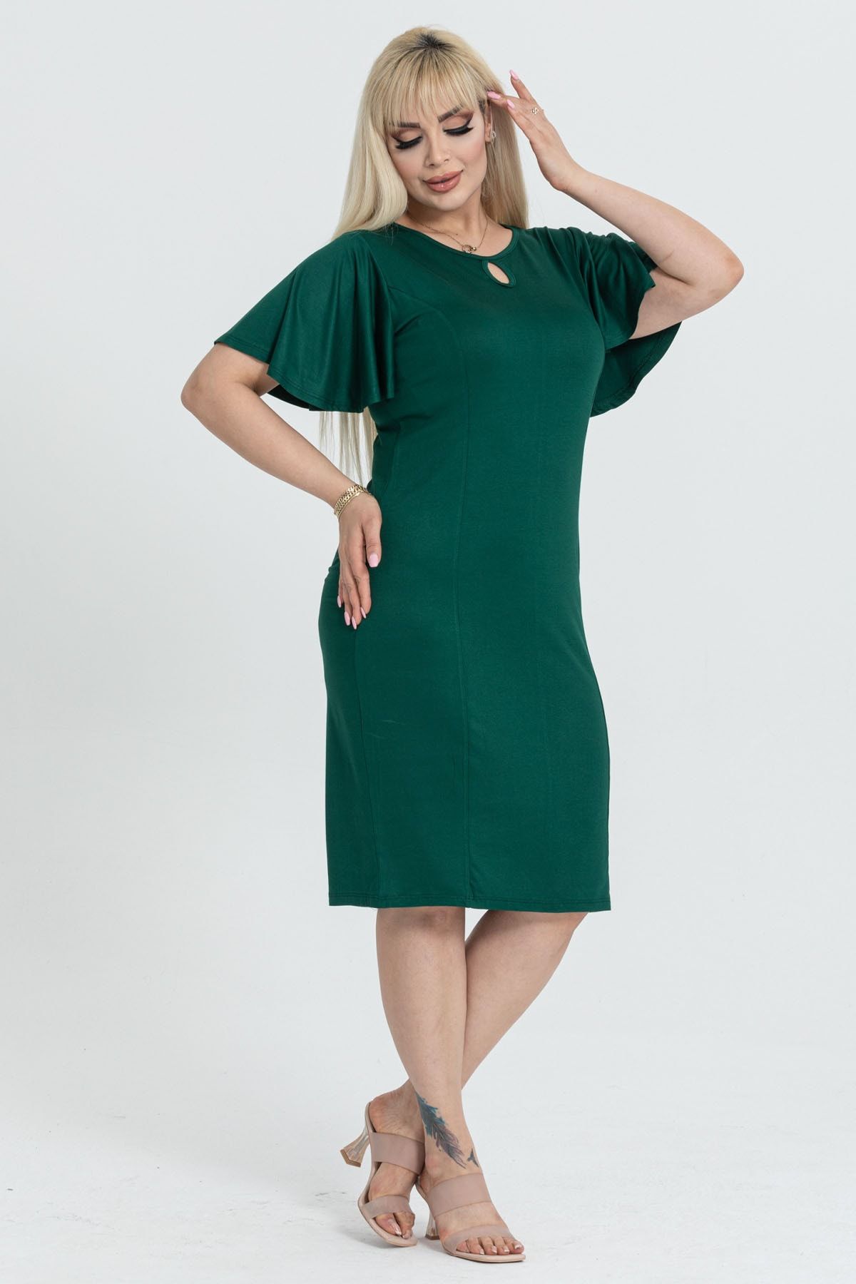 Plus size angel sleeve sale dress