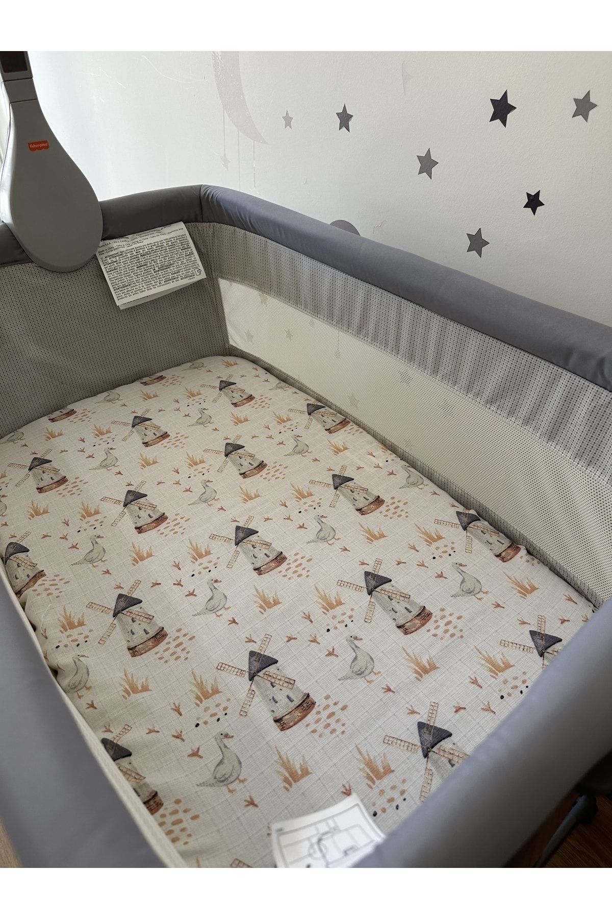 ENHA BABY Elastic Muslin Sheet for 0 6 Months Mother s Side Crib